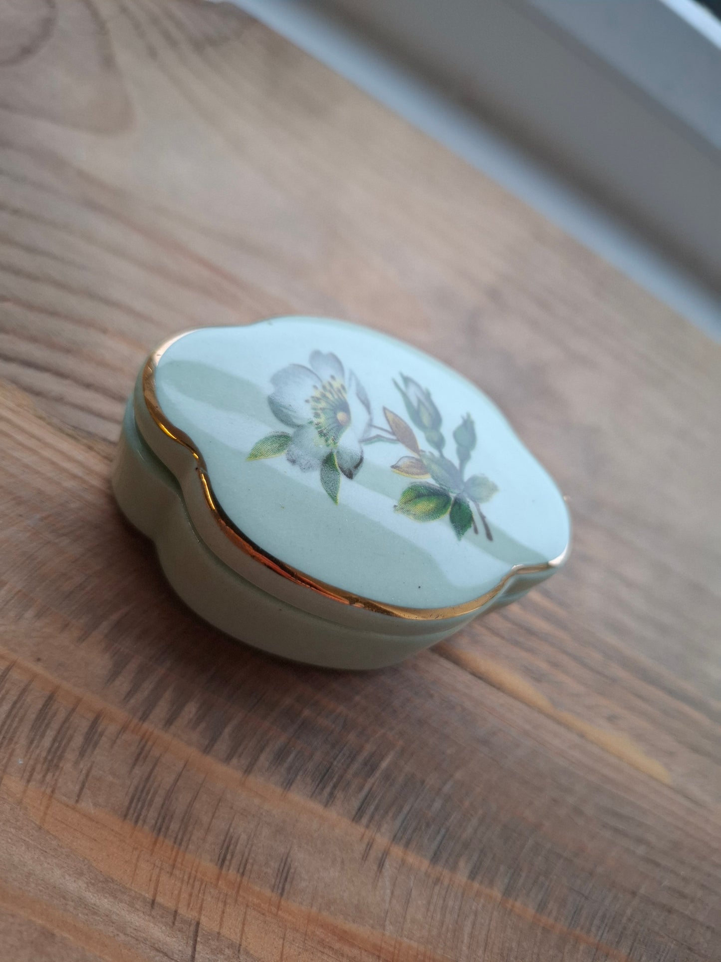 'Cunt' Upcycled Green Floral Trinket Pot