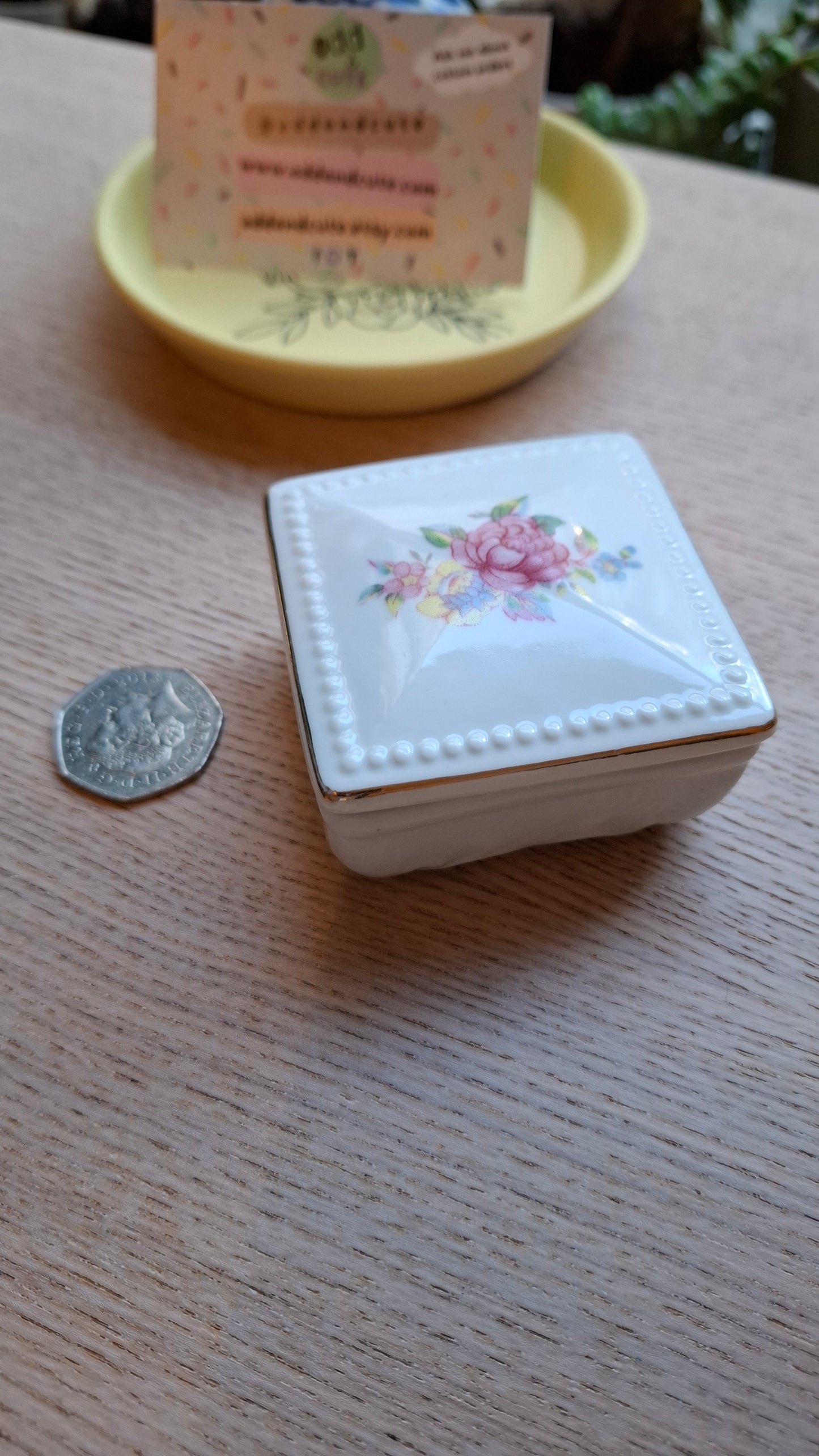 'Bum Hole' Upcycled Square Trinket Pot