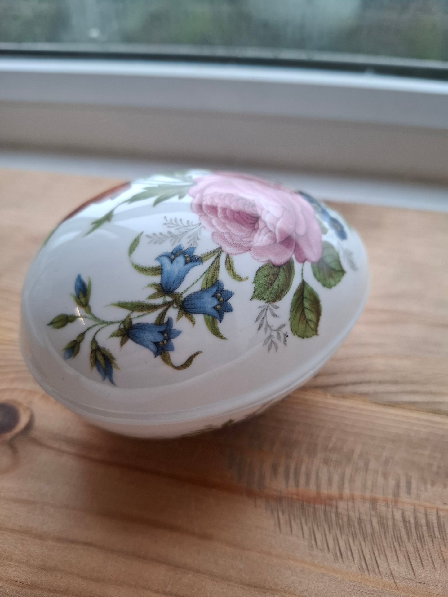 'Cunt' Upcycled Large Floral Egg Shaped Trinket Pot