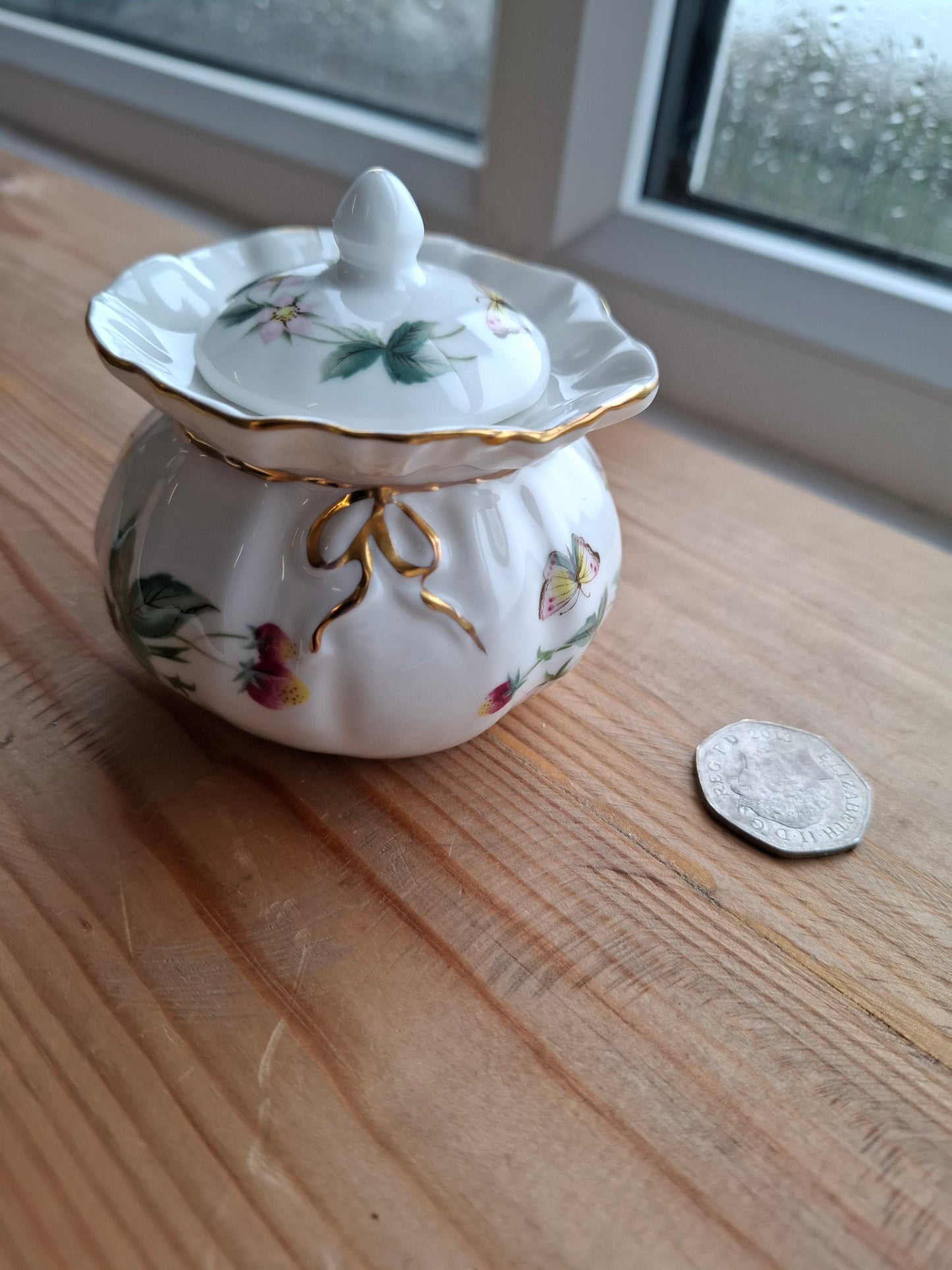 'Cunt' Upcycled Fancy Bag Style Trinket Pot (Gold Writing)