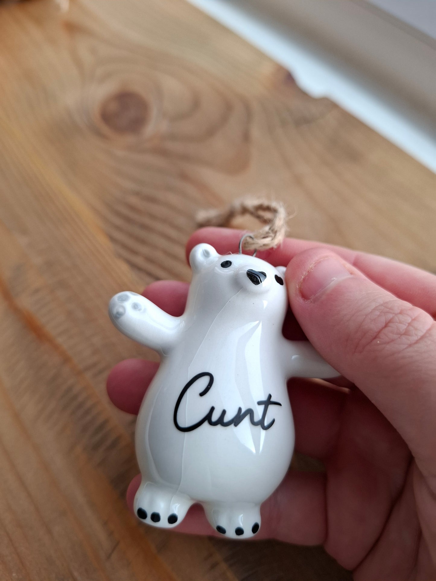 'Cunt' Adorable Upcycled Ceramic Bear (DISCOUNT DUE TO SLIGHT CRACKS)