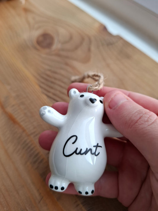 'Cunt' Adorable Upcycled Ceramic Bear (DISCOUNT DUE TO SLIGHT CRACKS)