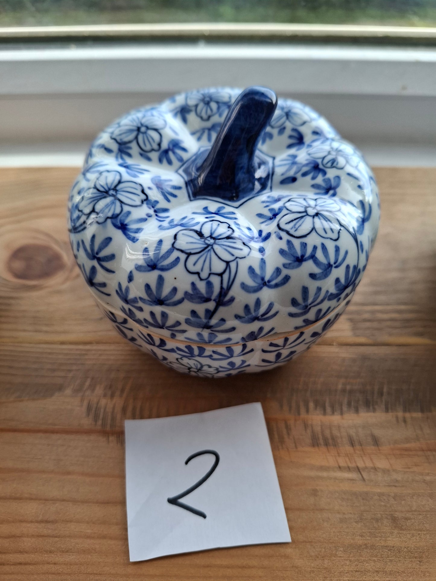 'Cunt' Upcycled Blue/White Pumpkin Trinket Pot