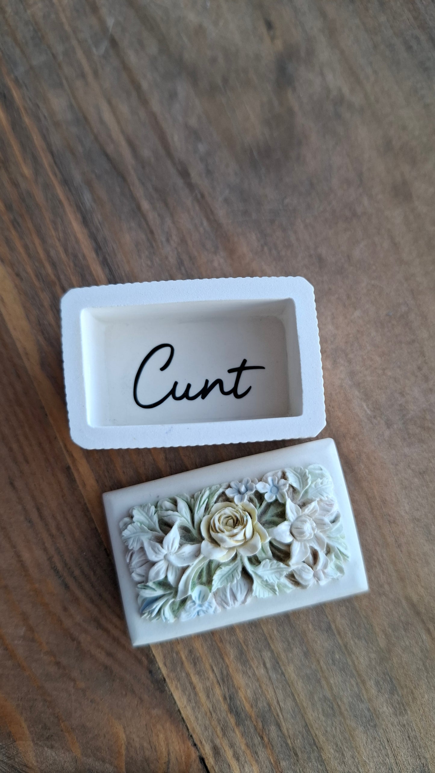 'Cunt' Upcycled Little Rectangular Floral Pot