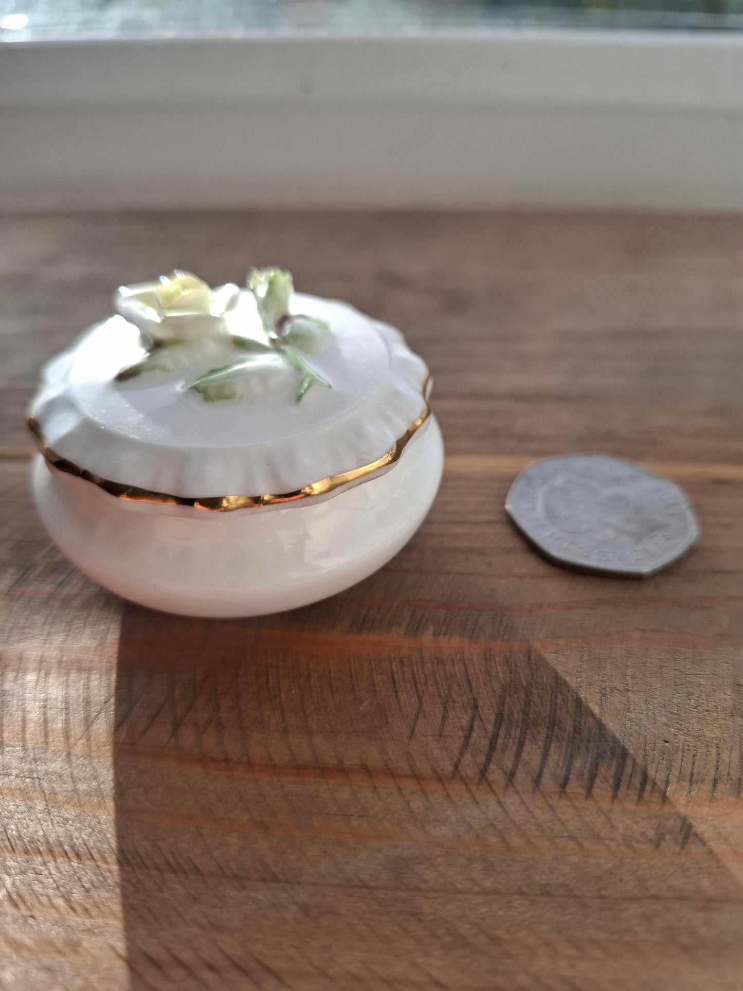 'Twat' Upcycled Small Round Yellow Flower Trinket Pot