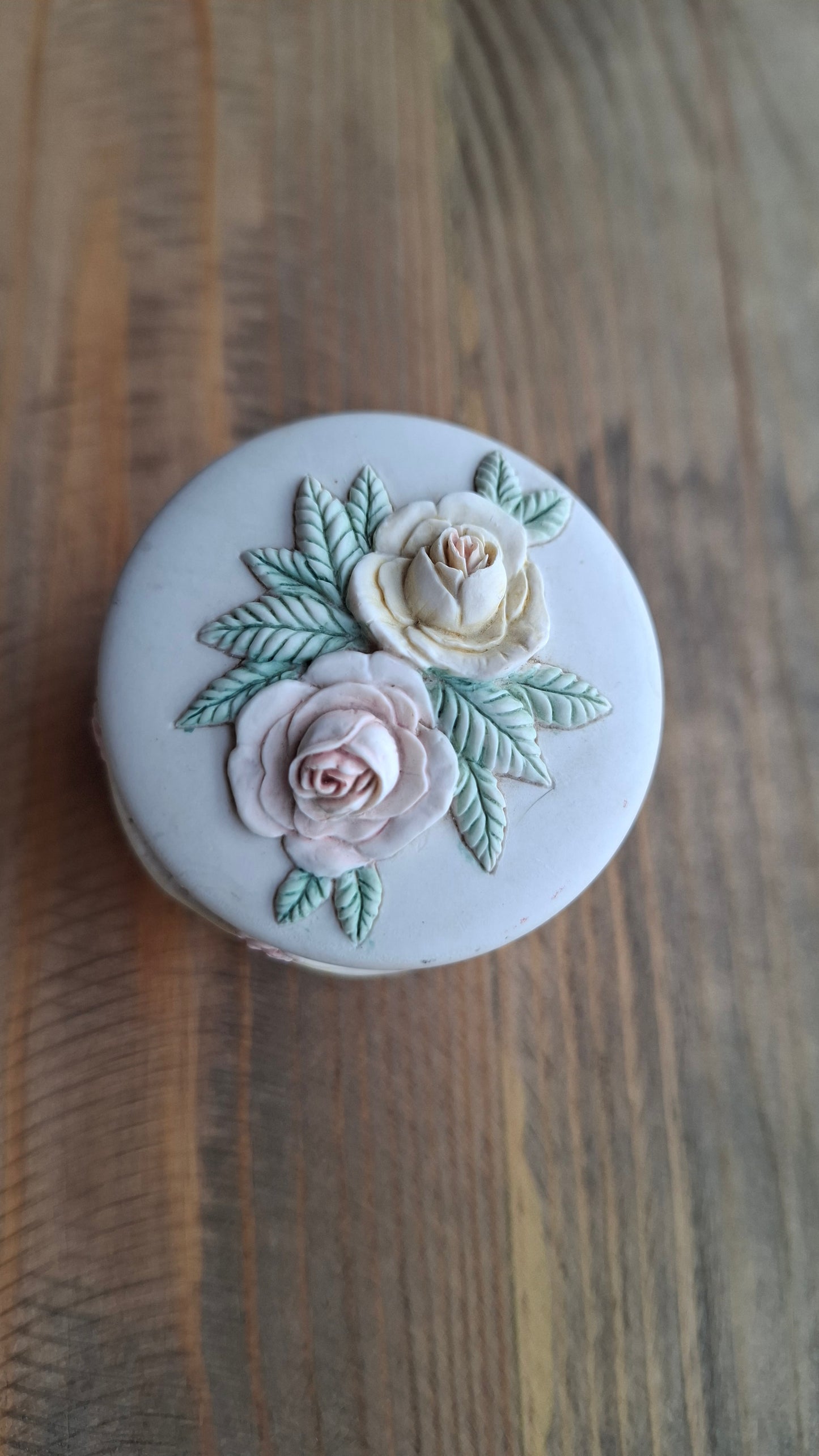 'Cunt' Upcycled Round Ribbon & Roses Trinket Pot