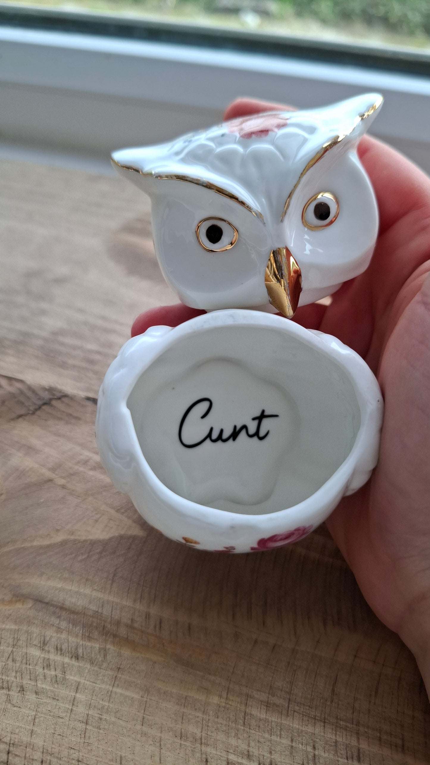 'Cunt' Upcycled Pretty Owl Trinket Pot