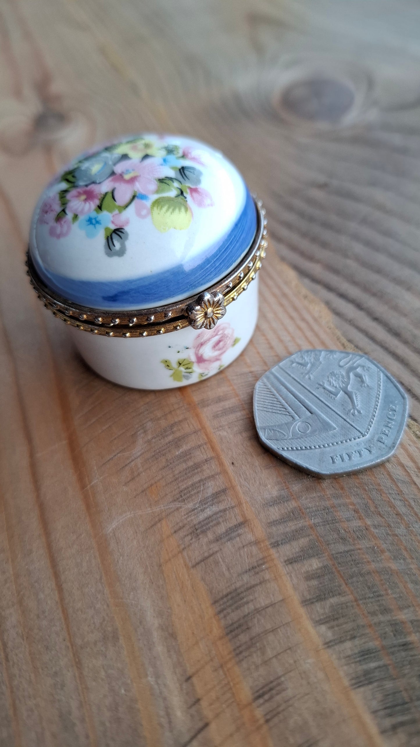'Cunt' Upcycled Floral Circular Trinket Pot
