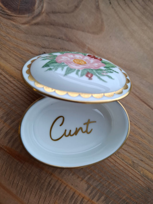 'Cunt' Fancy Oval Shaped Trinket Pot
