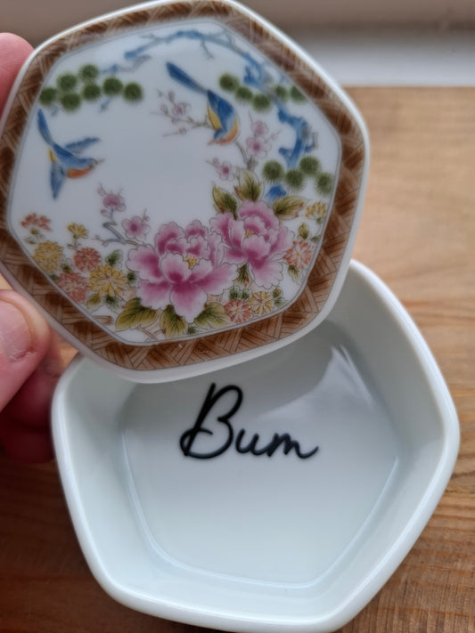 'Bum Hole' Upcycled Hexagonal Birdy Trinket Pot
