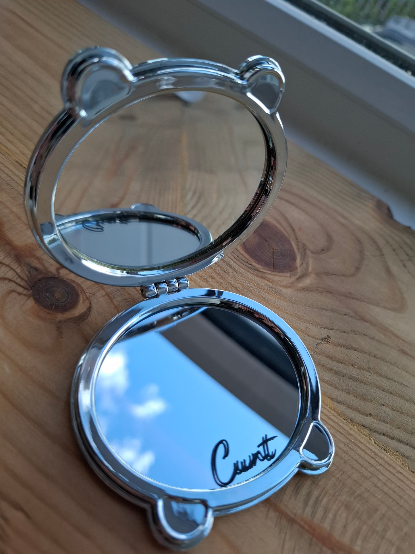 'Cunt' Upcycled Compact Mirror - Weird Pug (CLEARANCE - SOME IMPERFECTIONS)