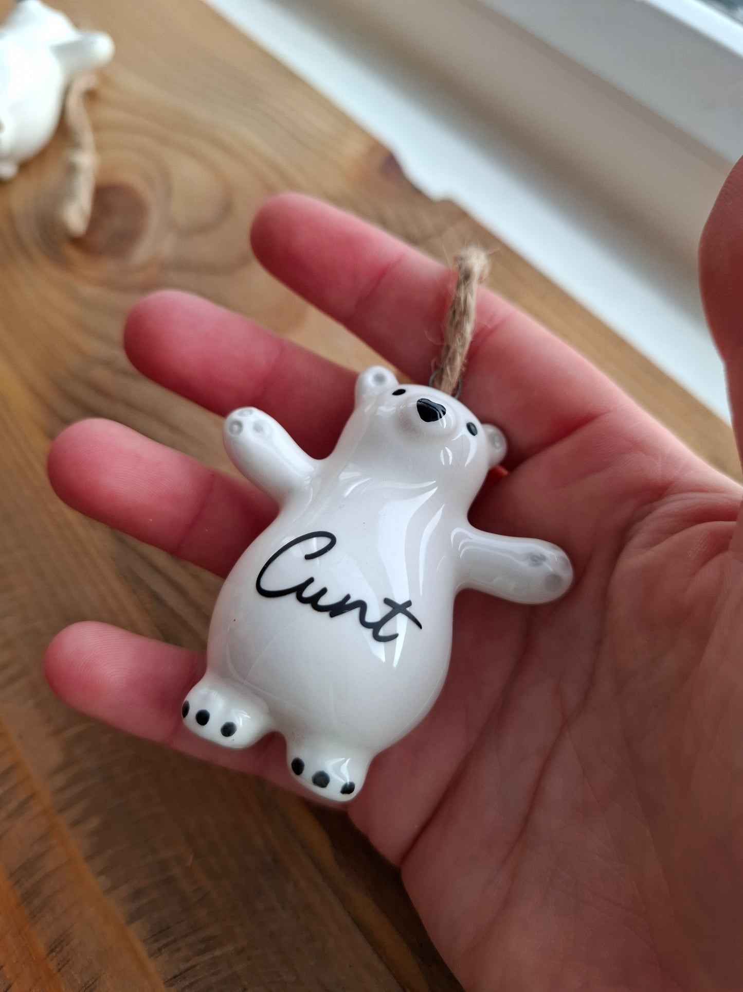 'Cunt' Adorable Upcycled Ceramic Bear (DISCOUNT DUE TO SLIGHT CRACKS)