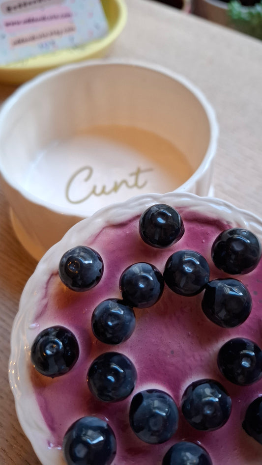 'Cunt' Upcycled Berry Cake Trinket Pot
