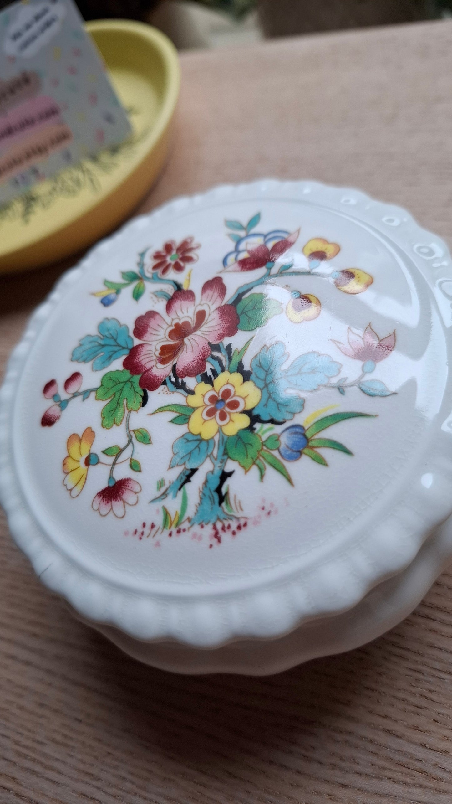 'Piss Flaps' Upcycled Coalport Trinket Pot