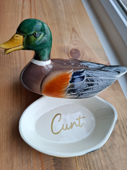 'Cunt' Upcycled Mallard Duck Trinket Pot