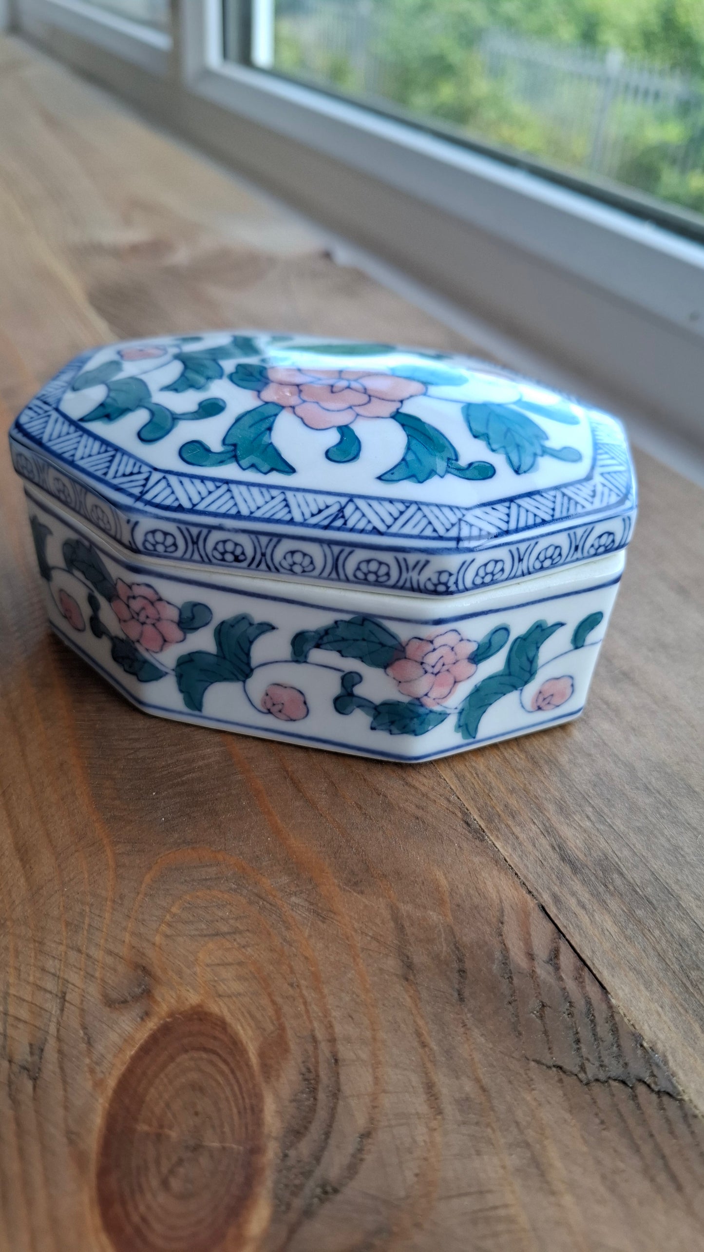'Queen Cunt' Upcycled Blue/White/Pink Trinket Pot