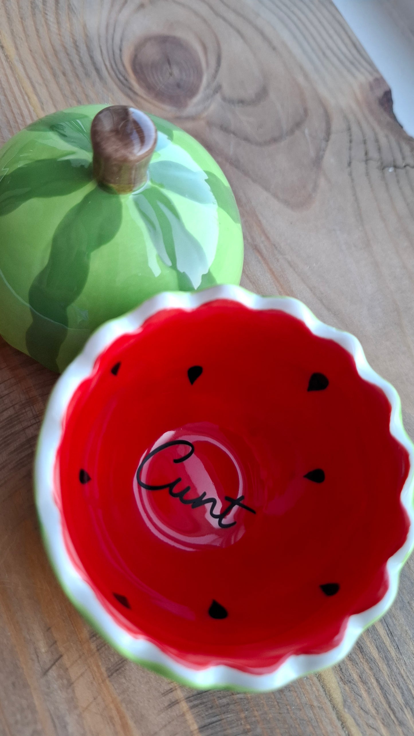 'Cunt' Upcycled Watermelon Trinket Pot