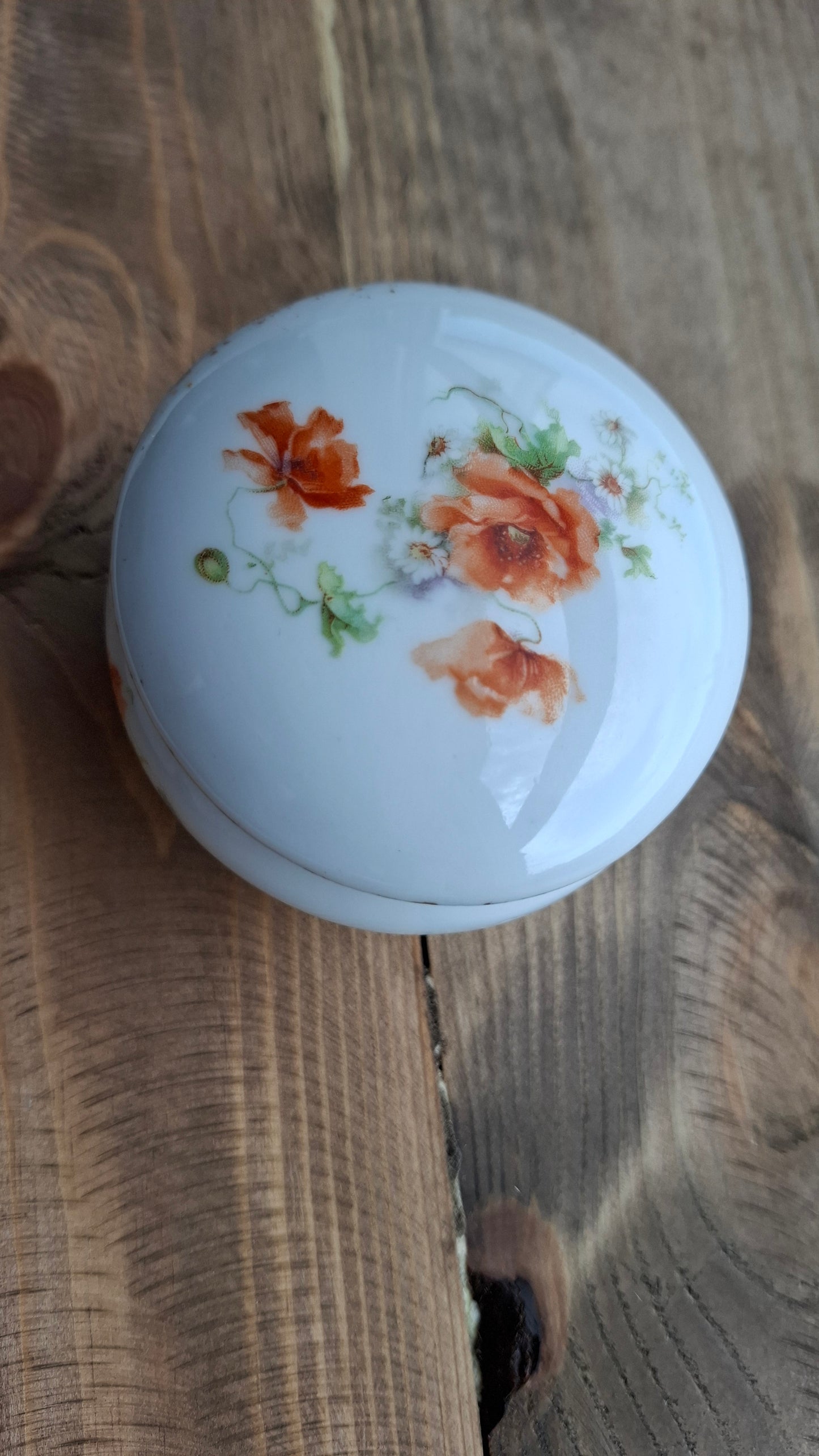 'Twat Flaps' Upcycled White Floral Trinket Pot