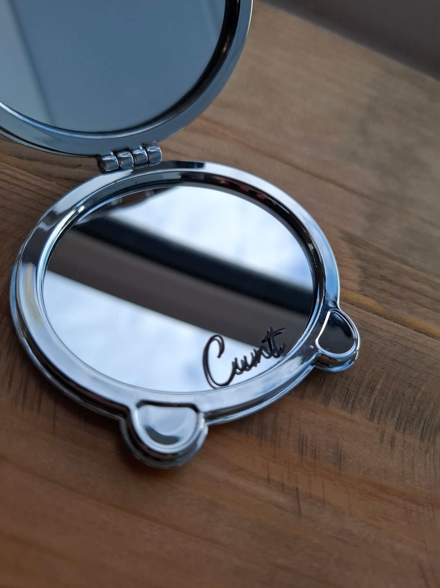 'Cunt' Upcycled Compact Mirror - Weird Pug (CLEARANCE - SOME IMPERFECTIONS)