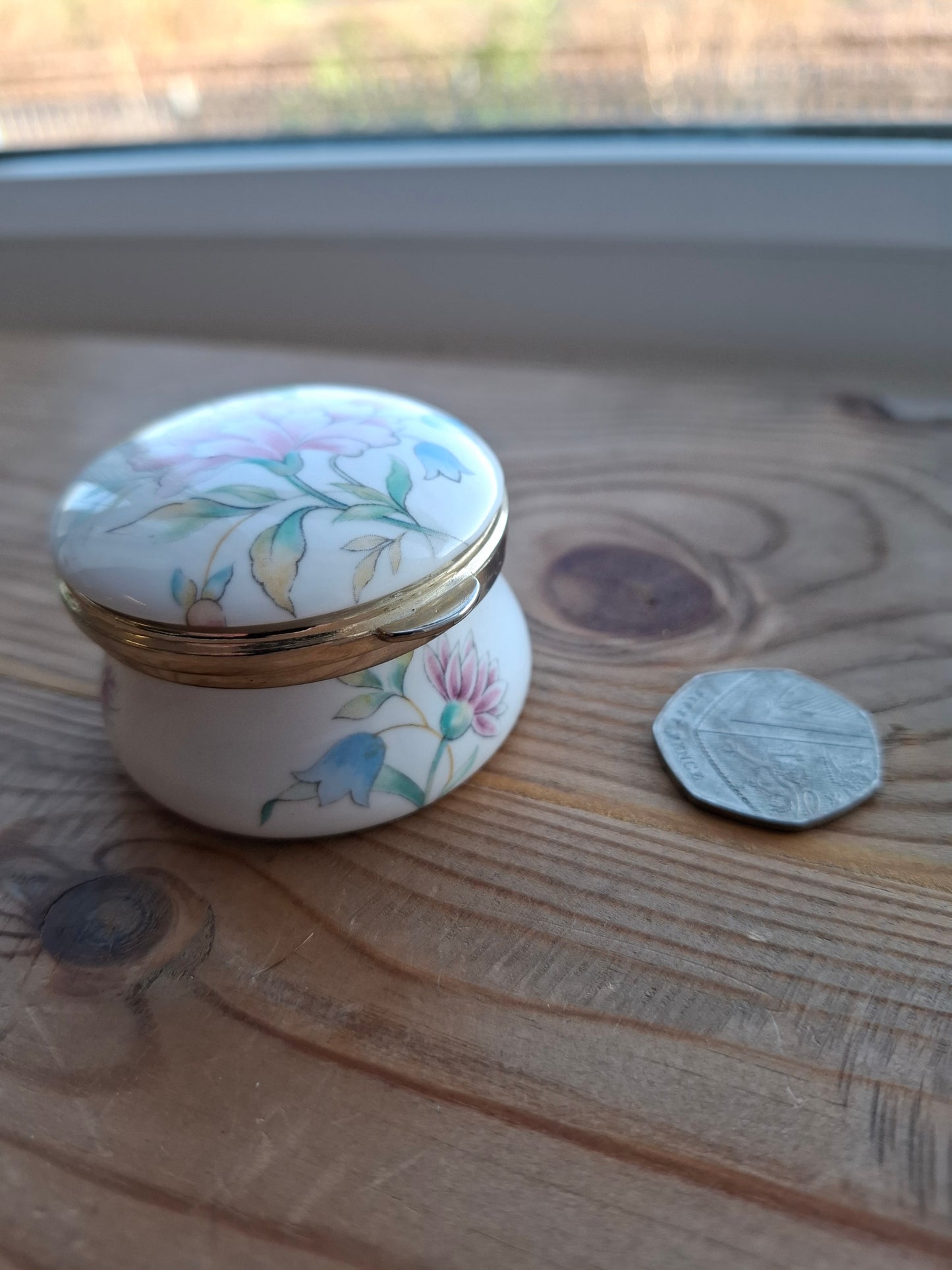 'Cunt' Upcycled Pastely Floral Trinket Pot With Clasp