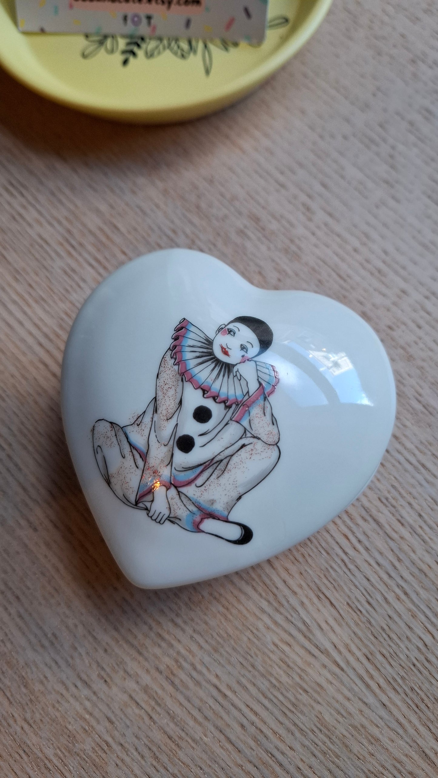 'Piss Flaps' Upcycled Clown Heart Shaped Trinket Pot