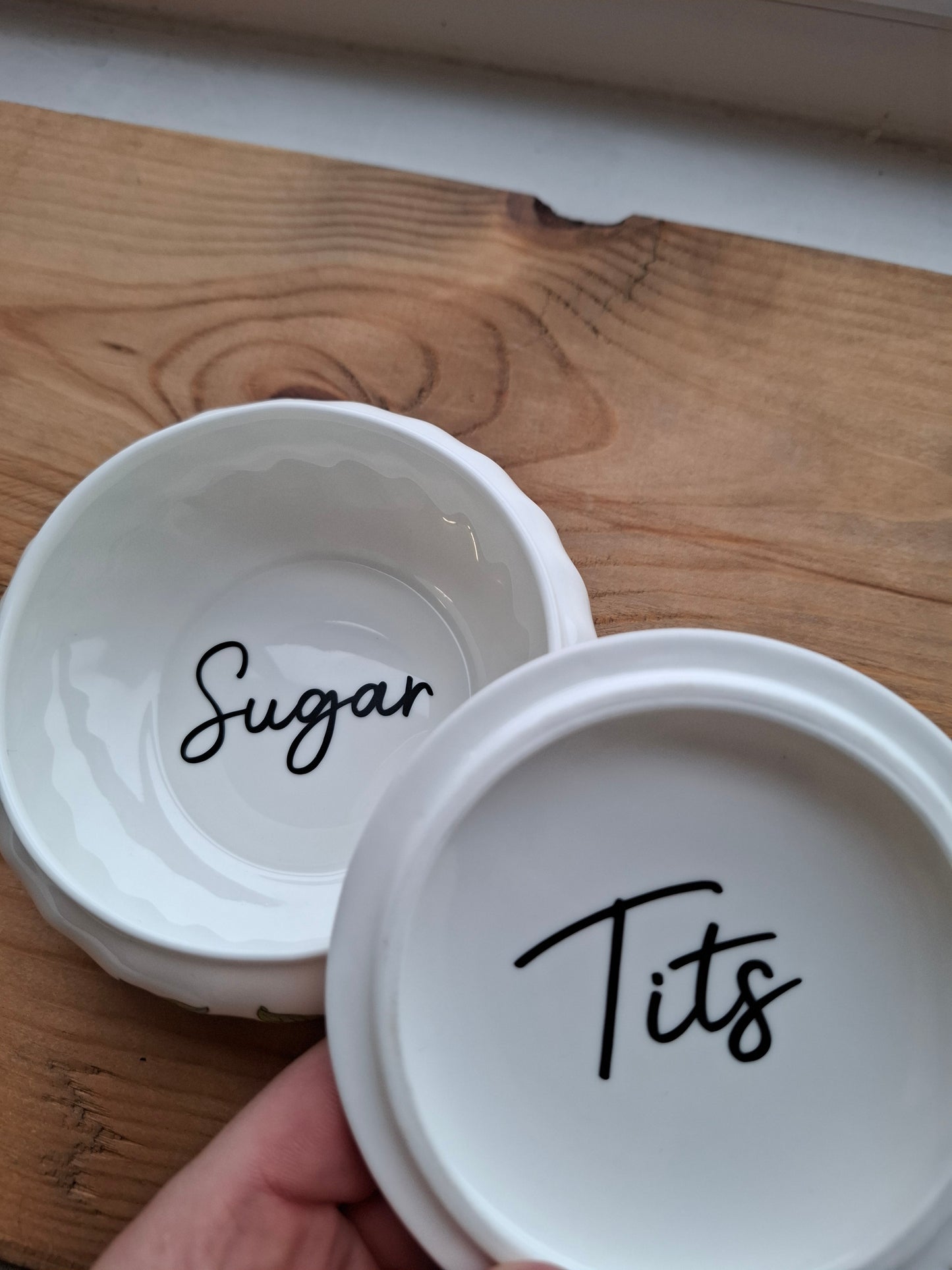 'Sugar Tits' Upcycled Medium Sized Floral Bird Trinket Pot