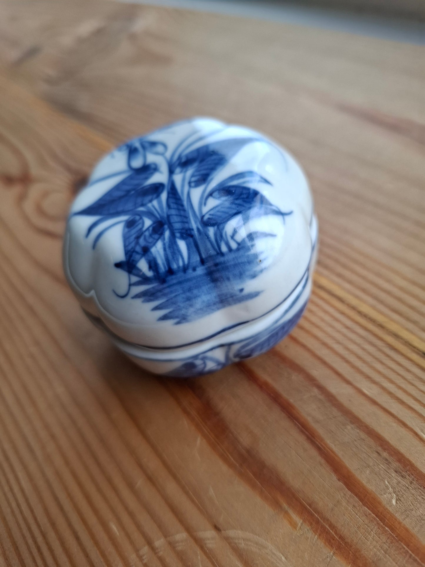 'Cunt' Upcycled Blue & White Dragonfly Trinket Pot