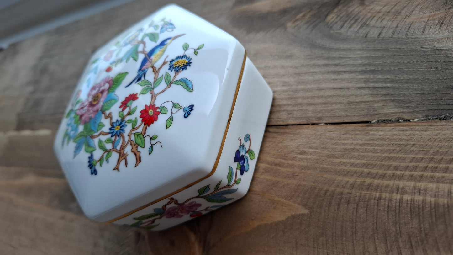 'Cunt' Upcycled Large Aynsley Hexagon Shaped Trinket Pot