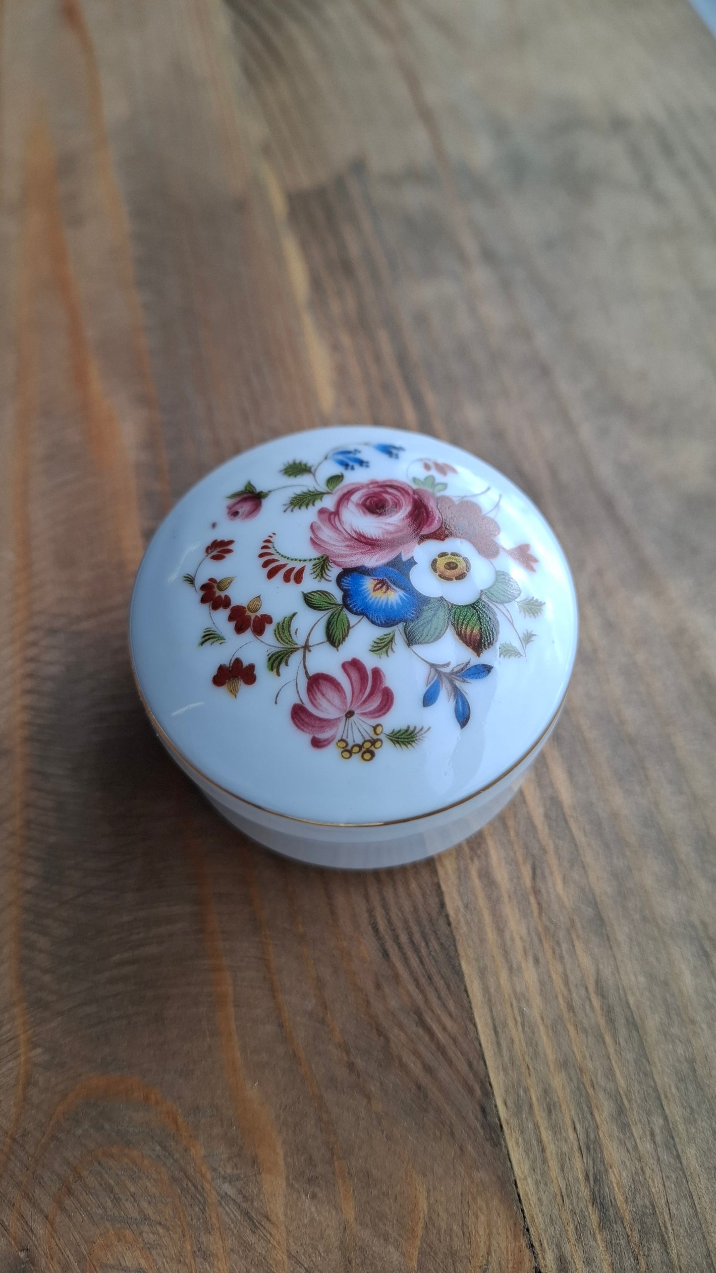 'Cunt' Upcycled Small White Colourful Floral Trinket Pot