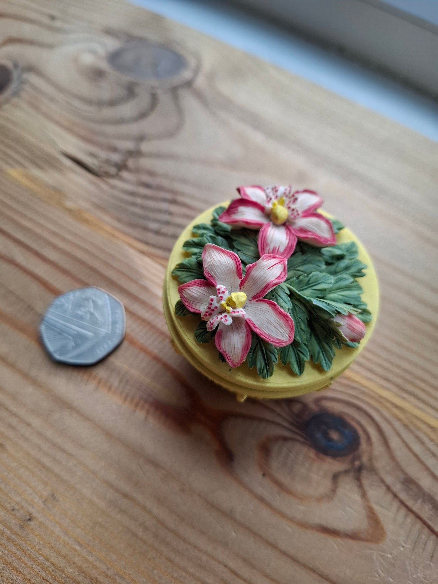'Cunt' Upcycled Pink & Yellow Trinket Pot