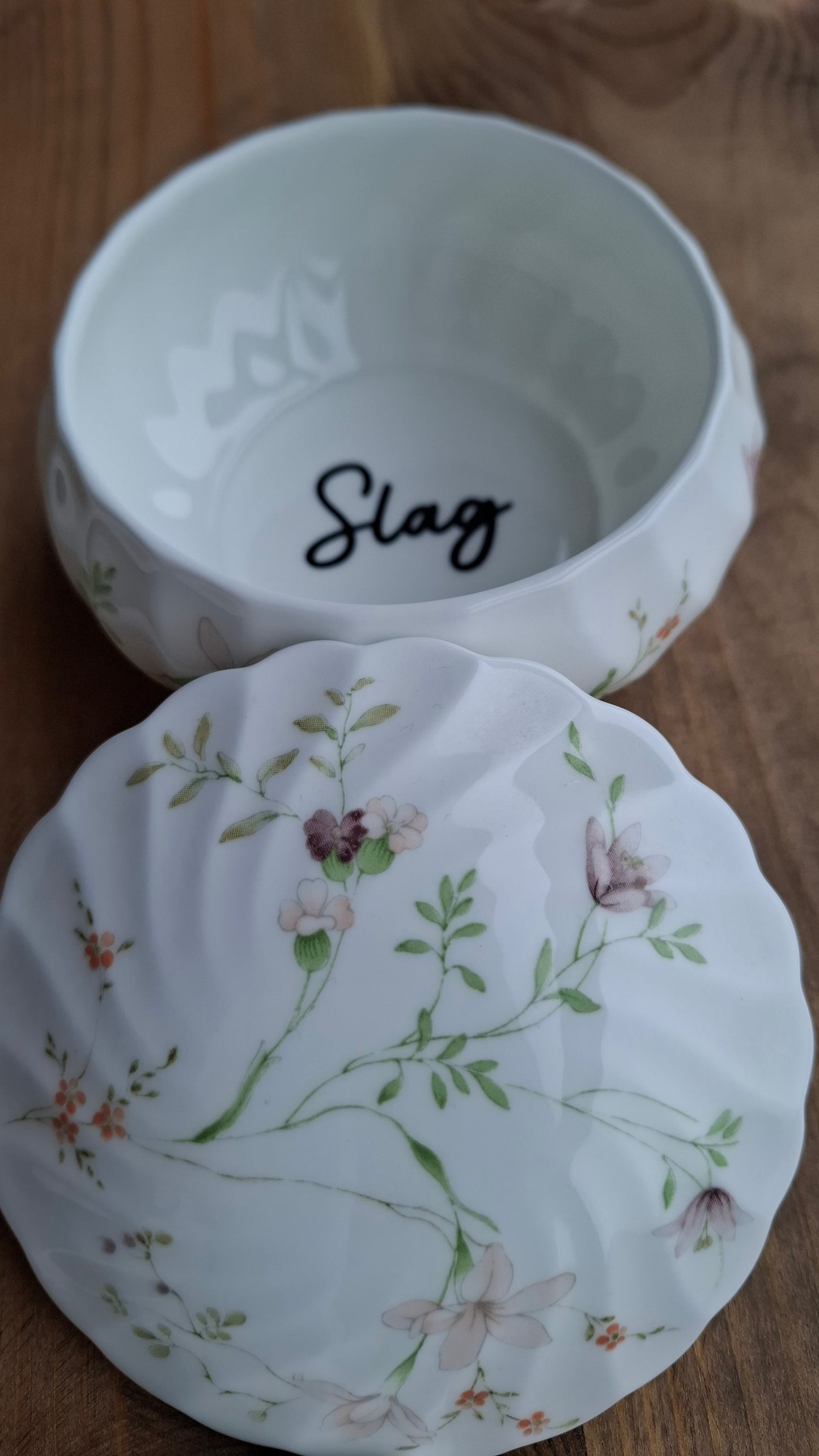 'Slag' Upcycled Delicate Floral Trinket Pot