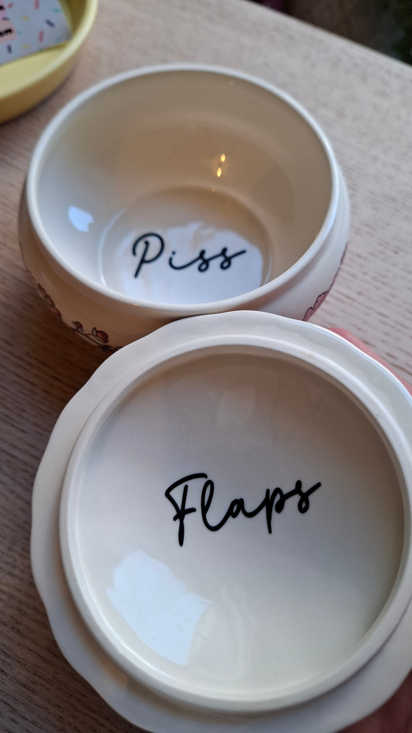 'Piss Flaps' Upcycled Fancy Trinket Pot