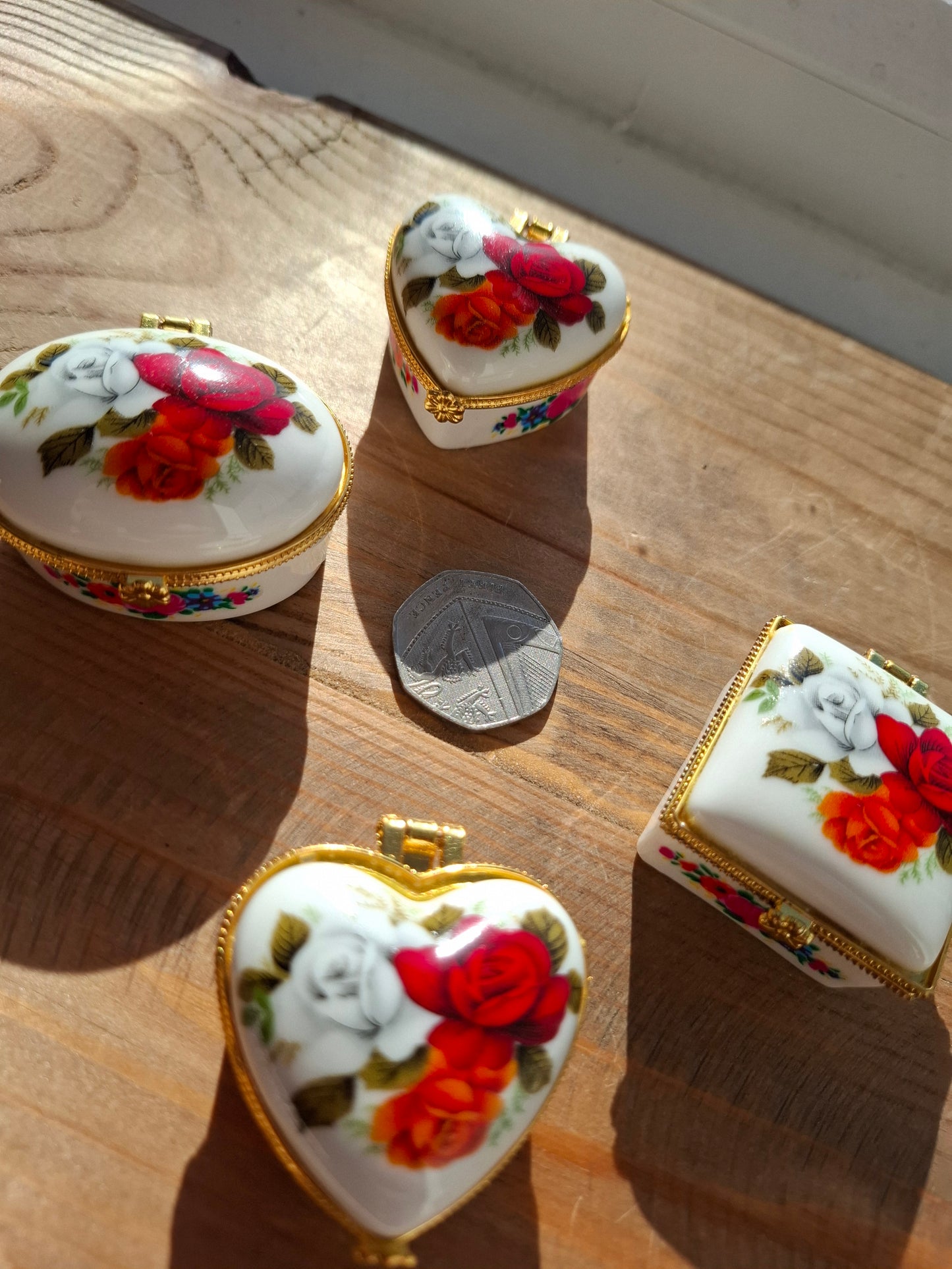 'Cunt' Upcycled Mini Trinket/Pill Pot Red and White Floral