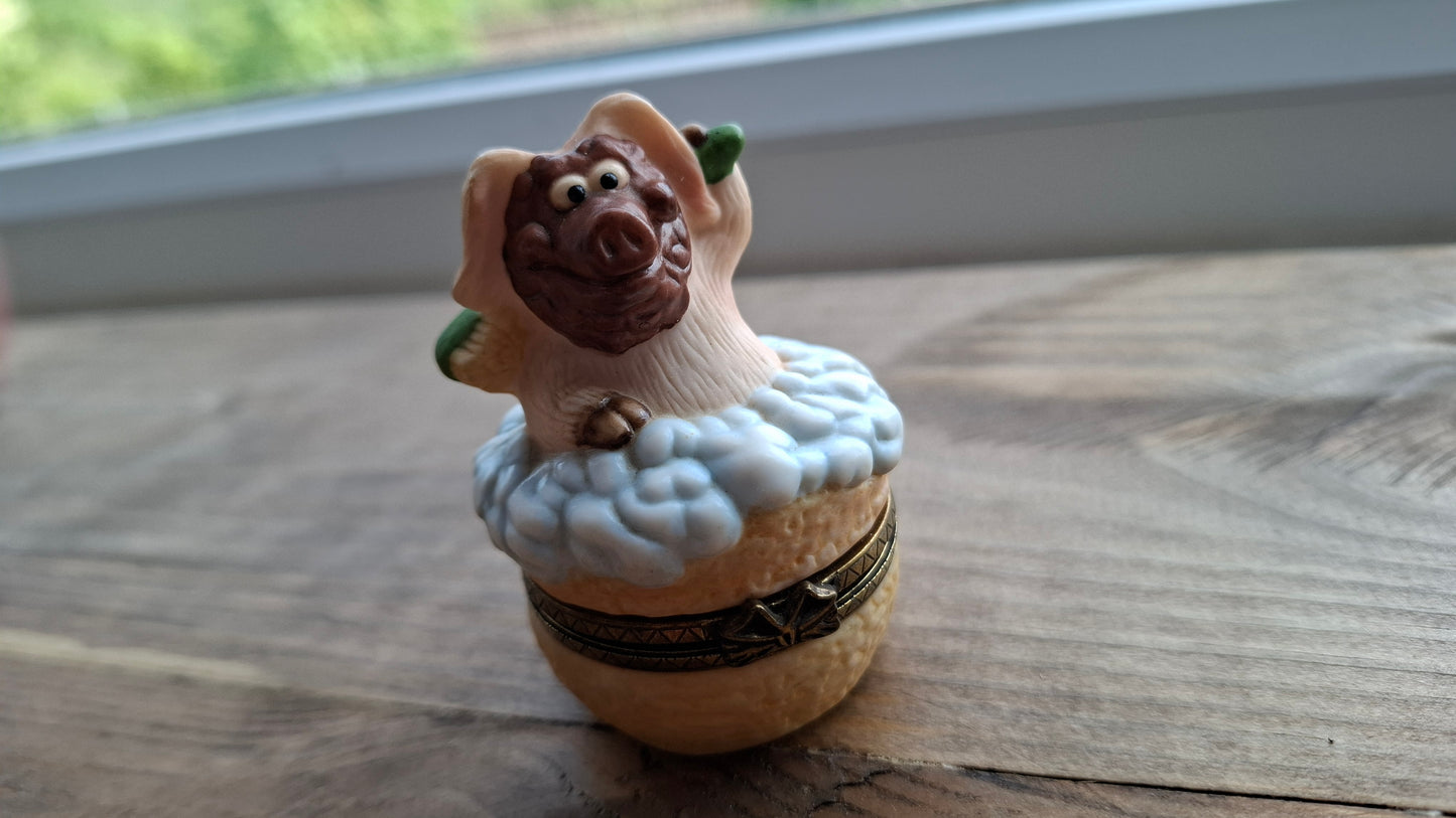 'Cunt' Upcycled Pig Having A Bath Mini Trinket Pot