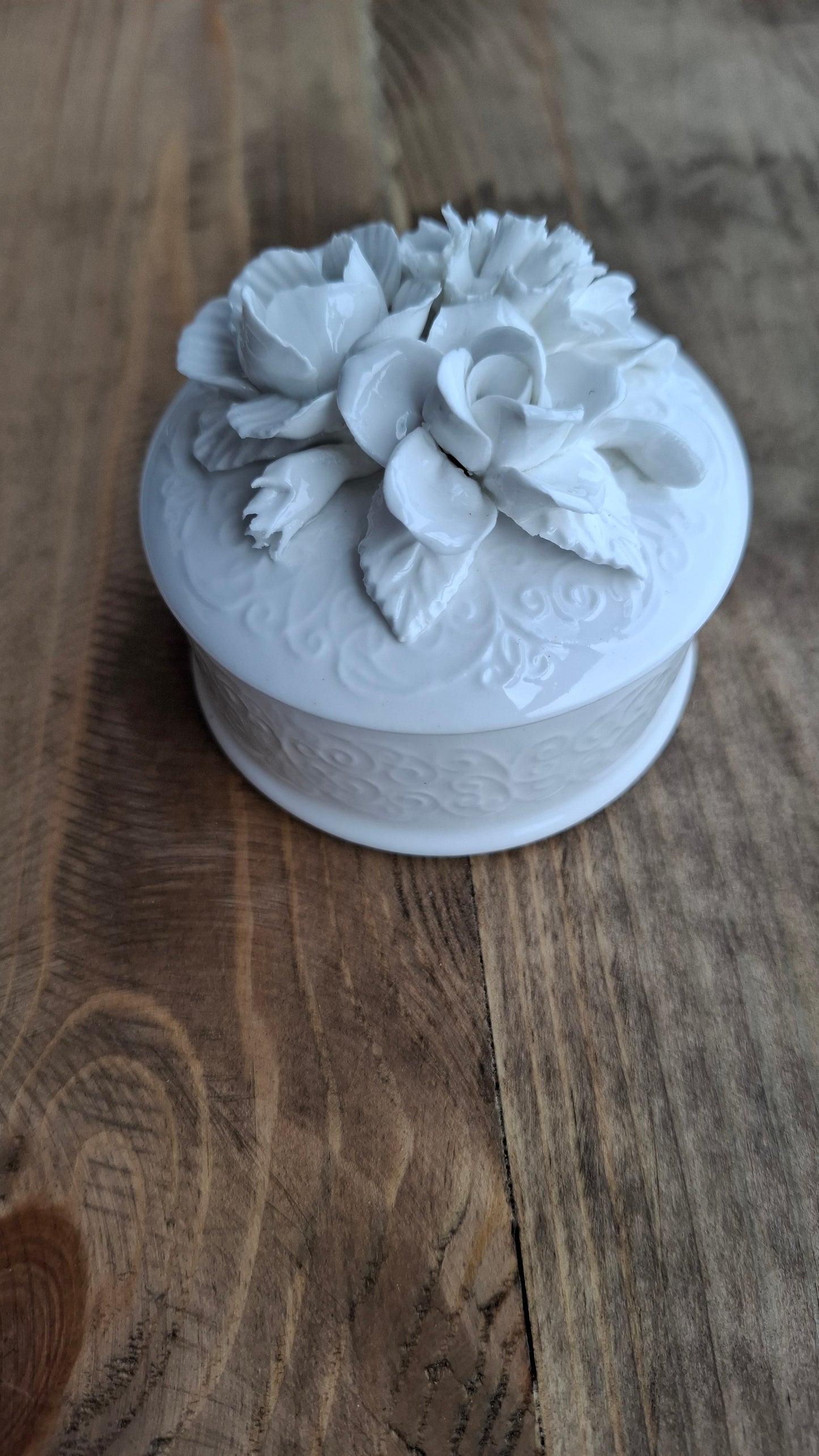 'Cunt' Upcycled White Rose Floral Trinket Pot