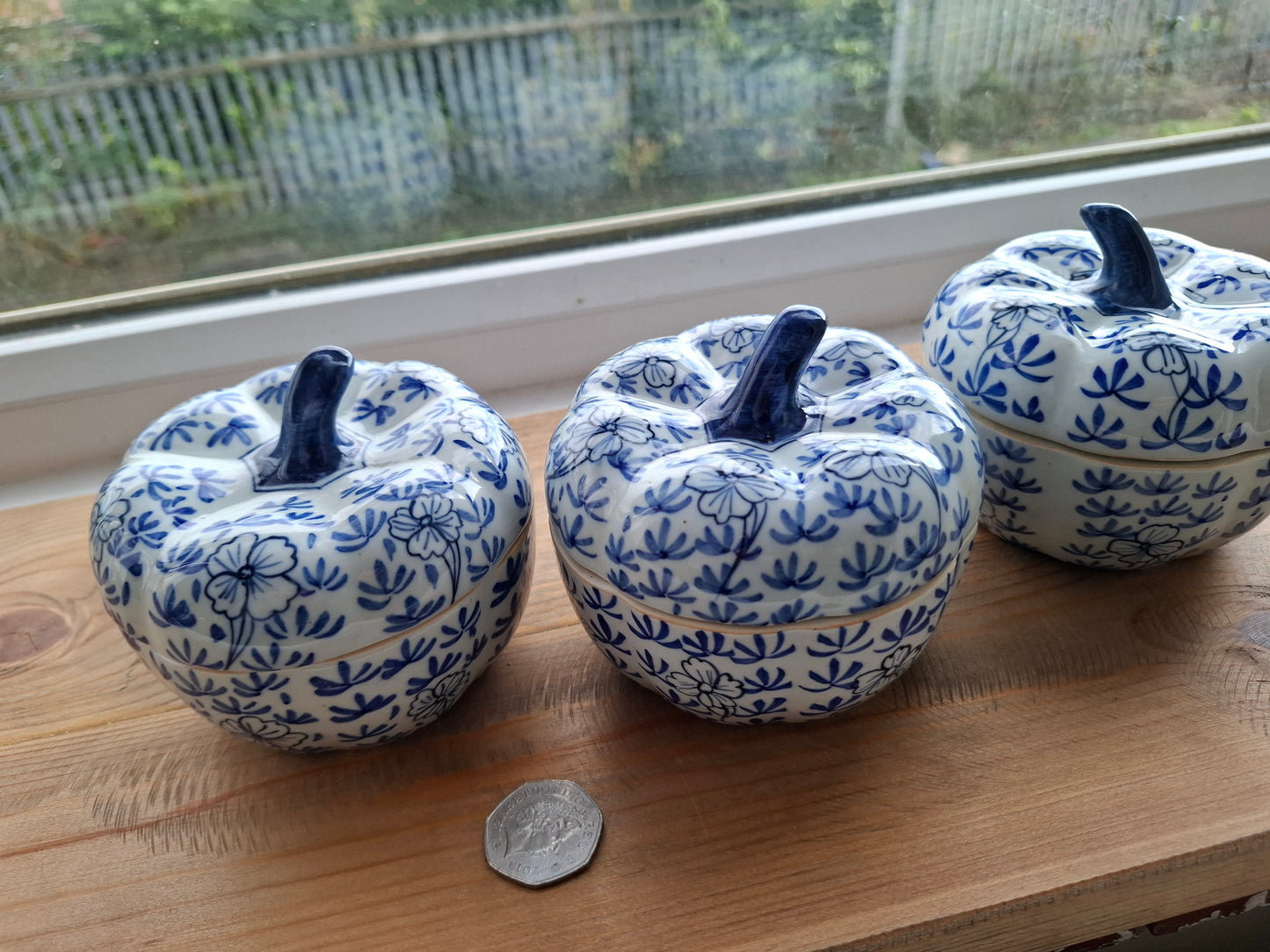 'Cunt' Upcycled Blue/White Pumpkin Trinket Pot