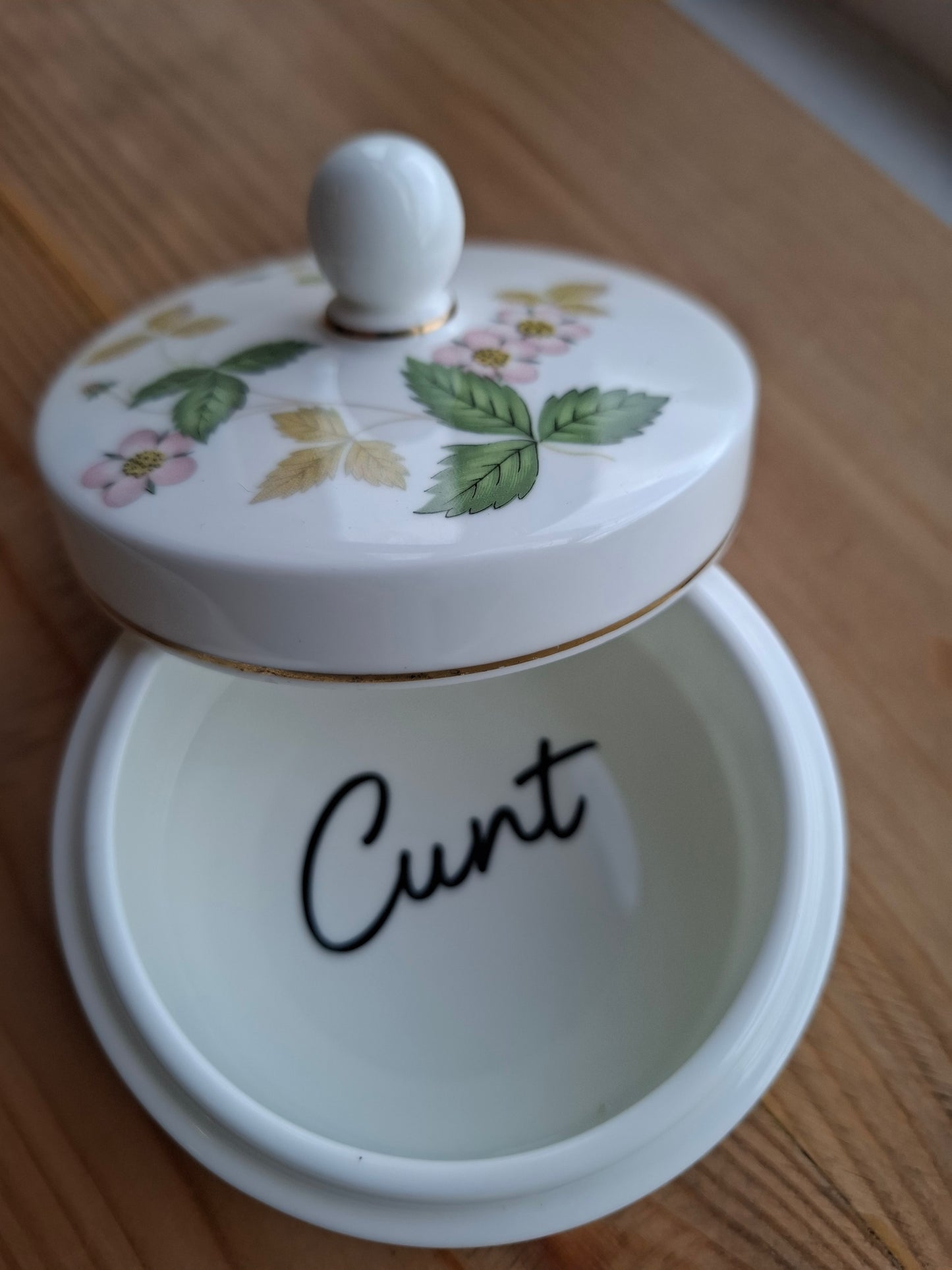 'Cunt' Upcycled Strawberry Trinket Pot