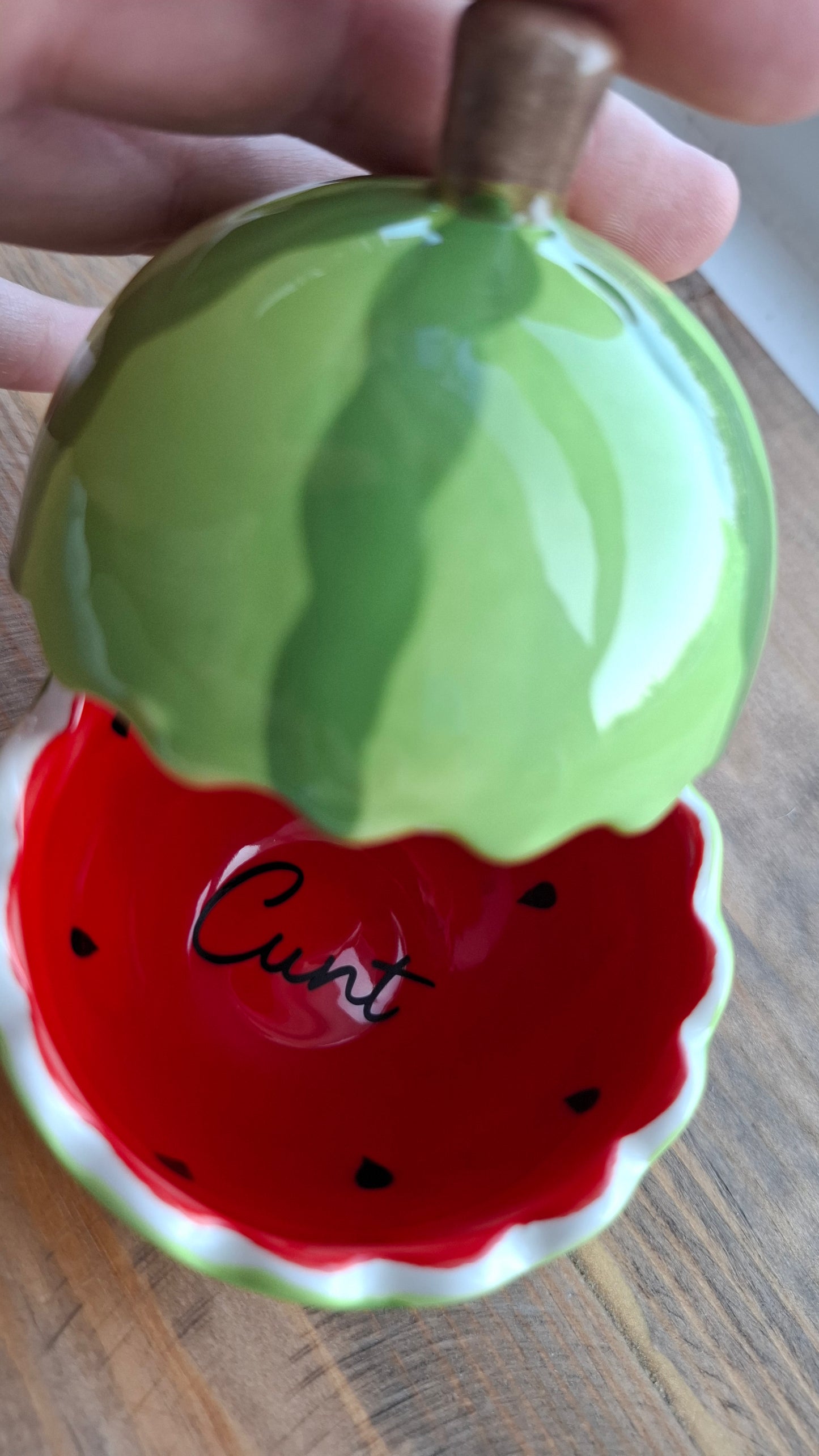 'Cunt' Upcycled Watermelon Trinket Pot