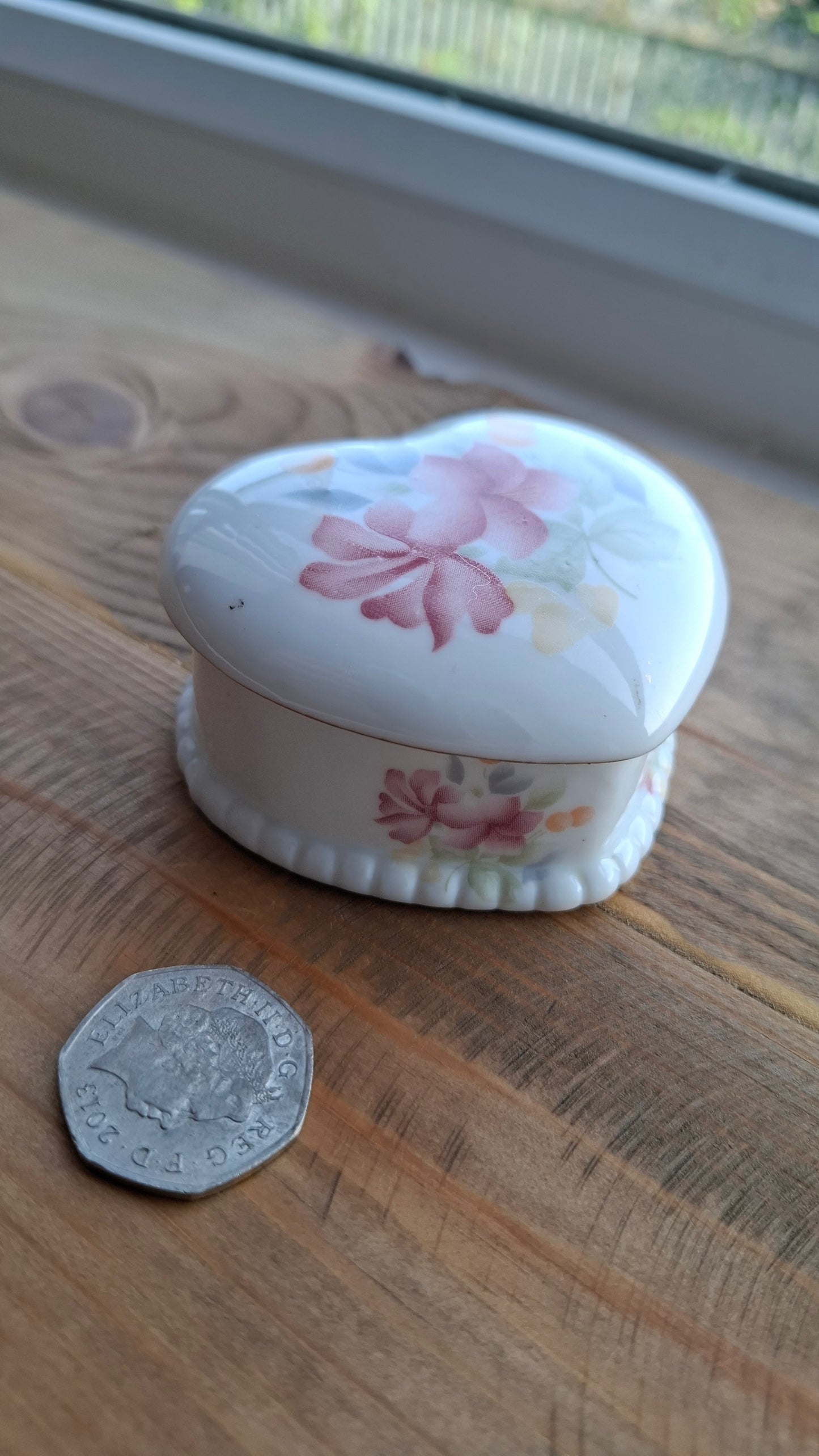 'Cunt' Upcycled Small White Heart Shaped Trinket Pot