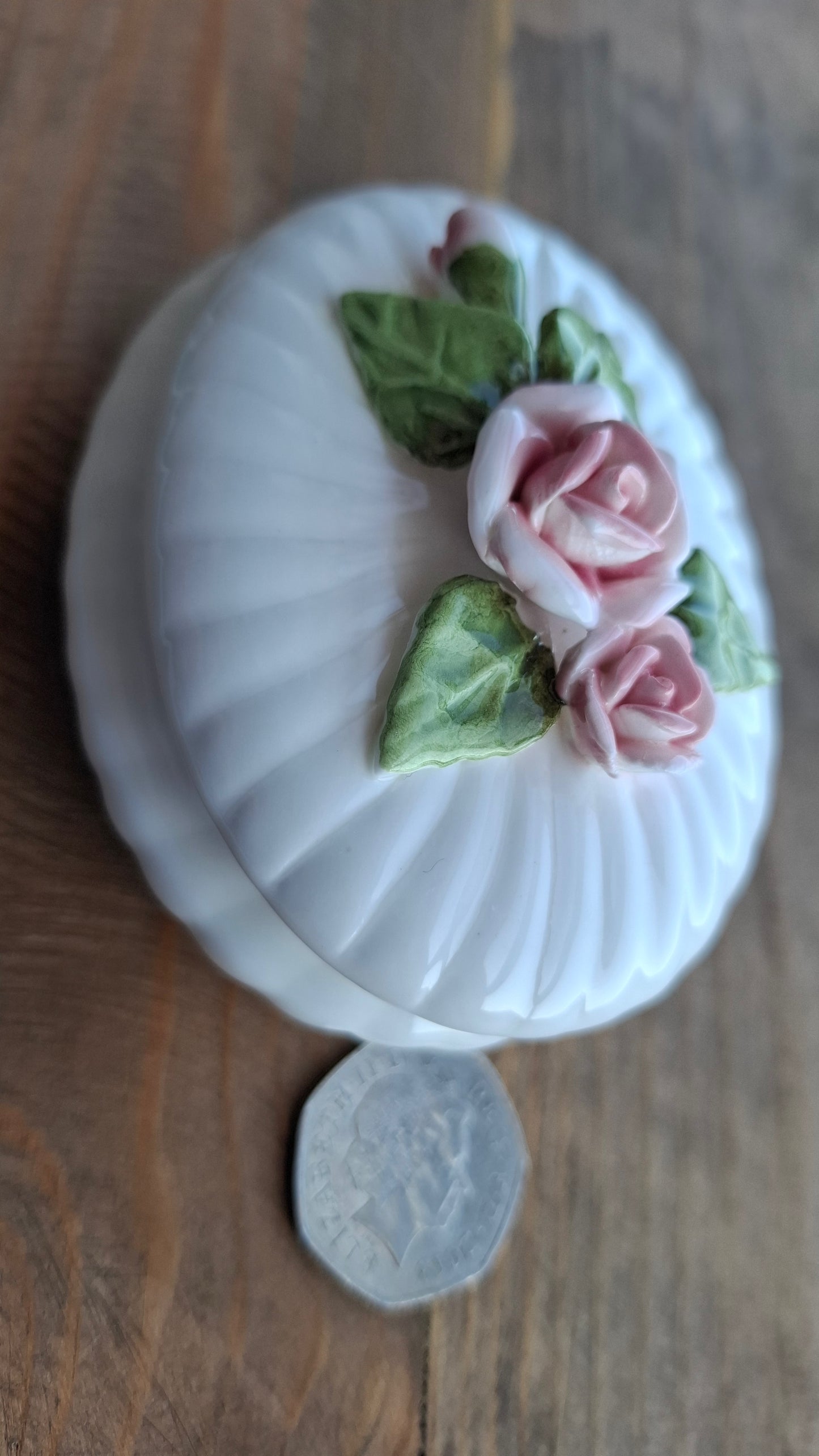 'Sugar Tits' Upcycled Oval Rose Trinket Pot