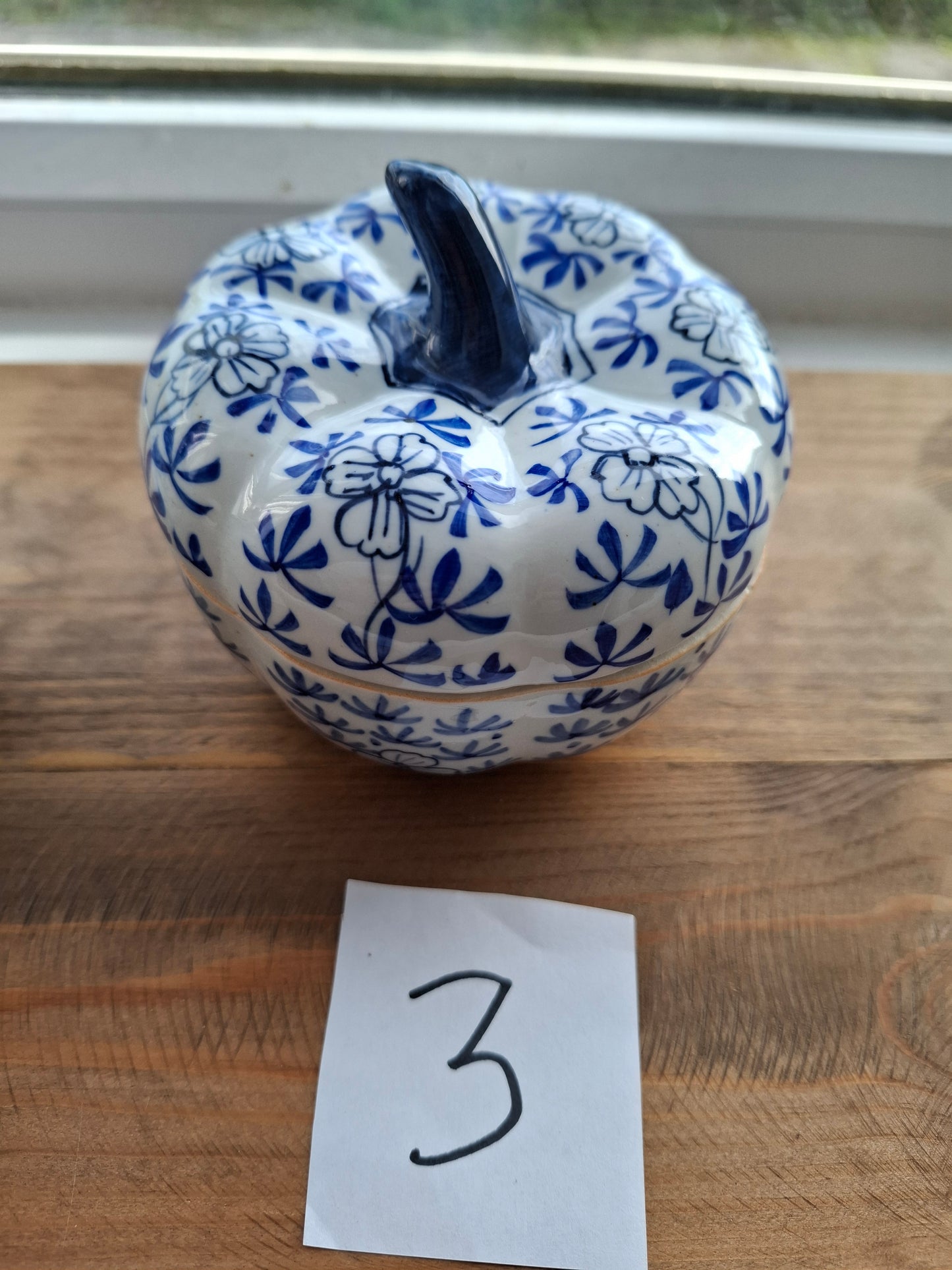 'Cunt' Upcycled Blue/White Pumpkin Trinket Pot