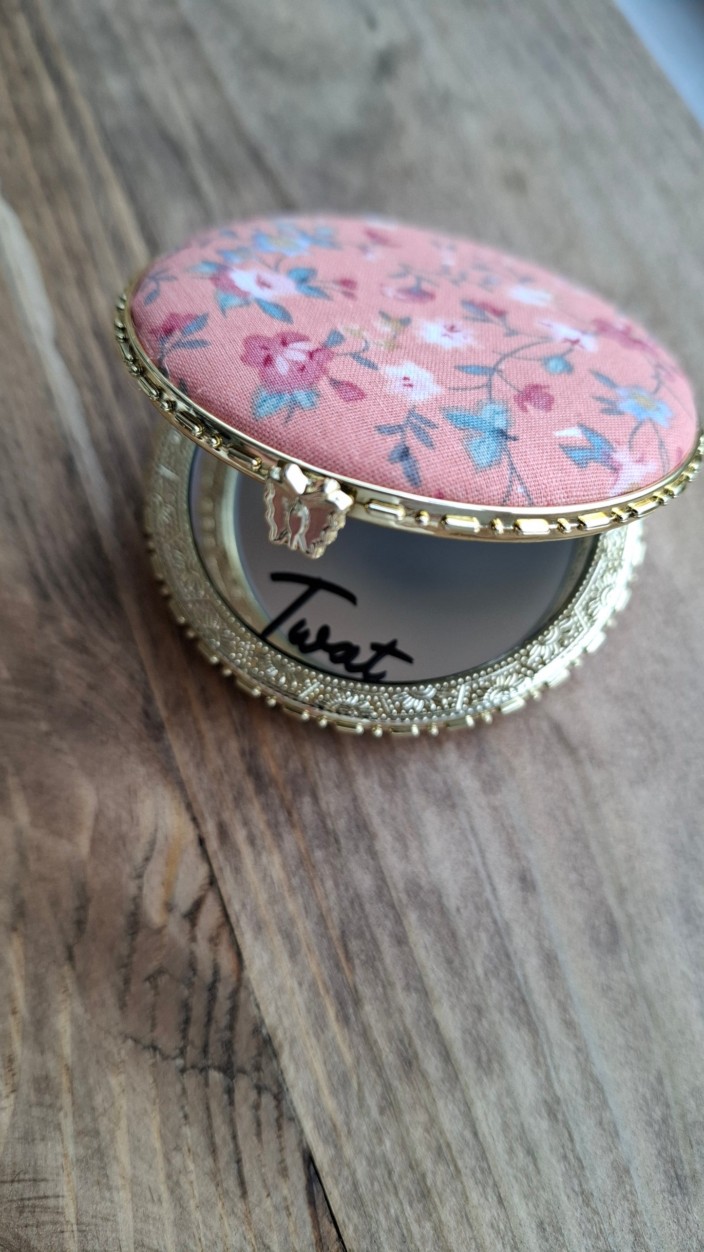 'Twat' Compact Mirror, Round Shape