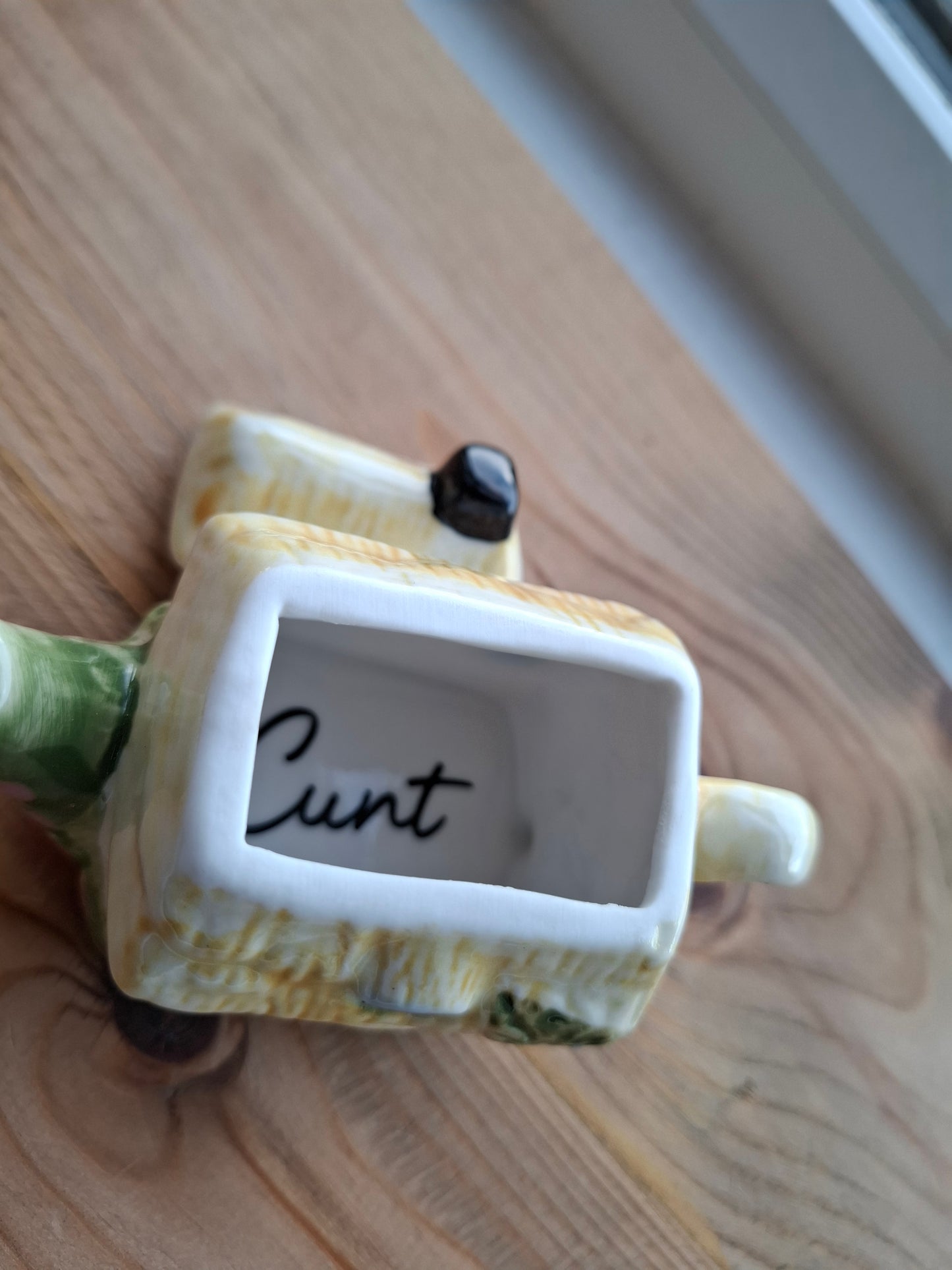 'Cunt' Upcycled Little Cottage Teapot Trinket Pot