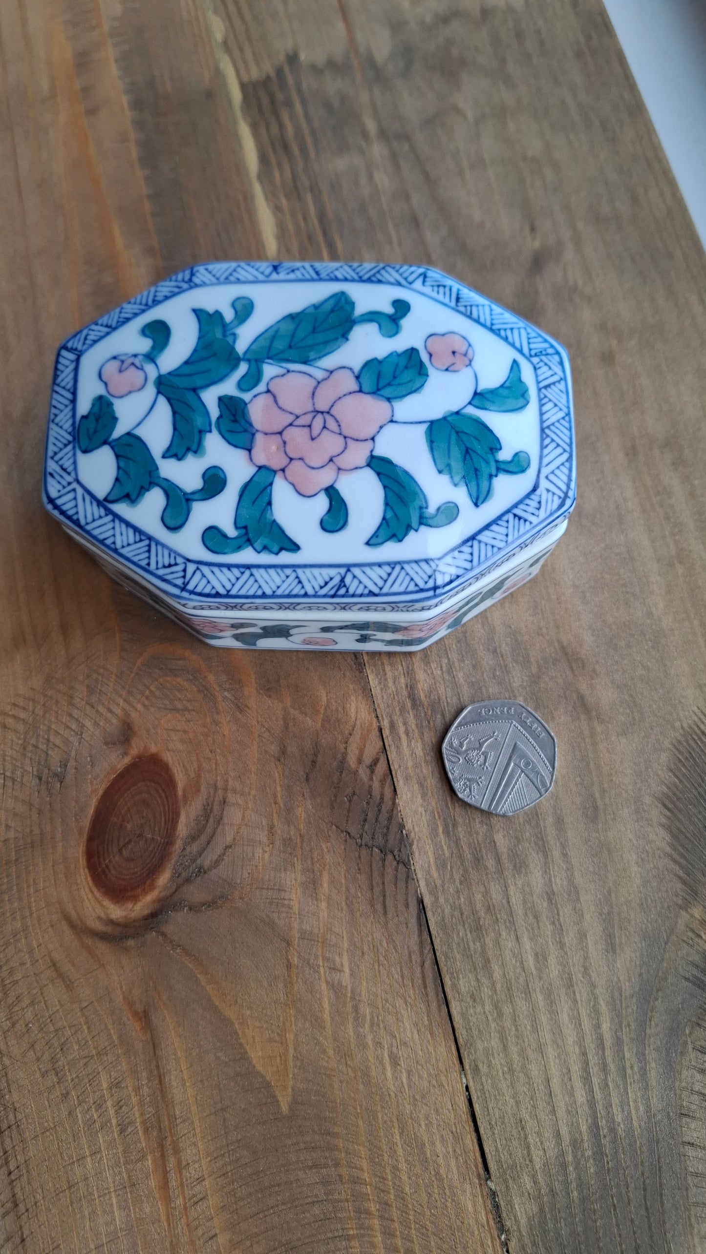 'Queen Cunt' Upcycled Blue/White/Pink Trinket Pot