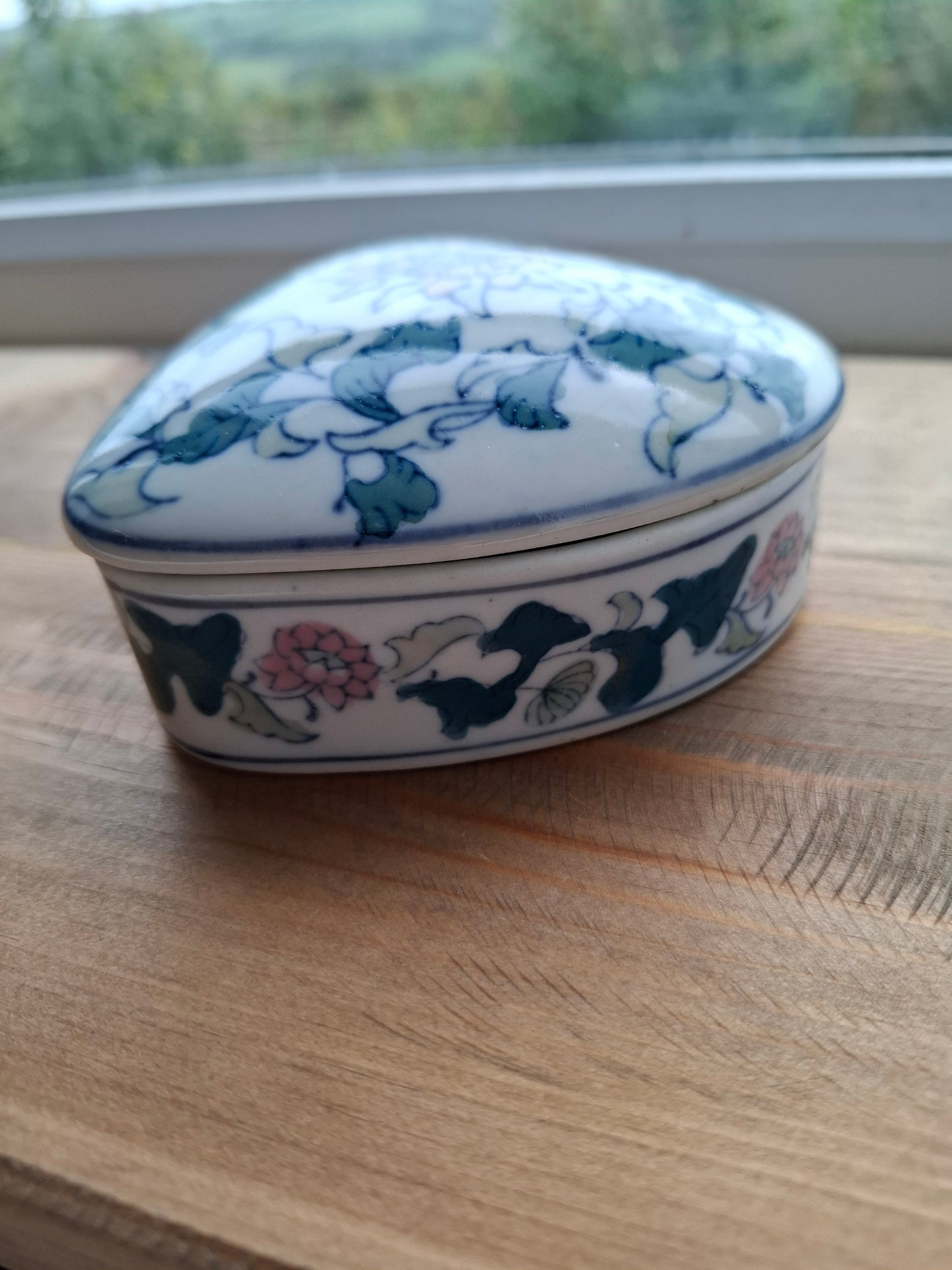 'Beef Curtains' Upcycled Heart Shaped Trinket Pot
