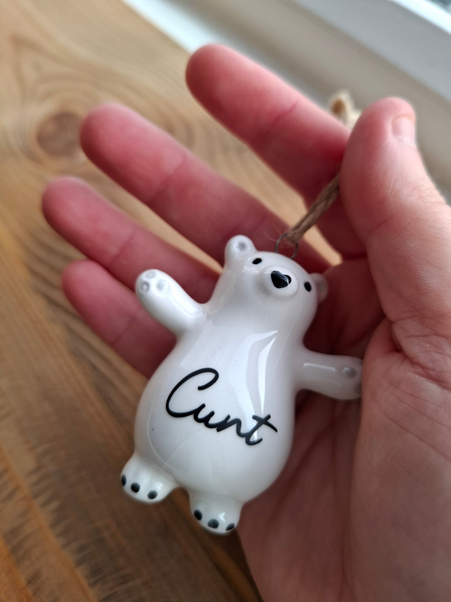 'Cunt' Adorable Upcycled Ceramic Bear (DISCOUNT DUE TO SLIGHT CRACKS)