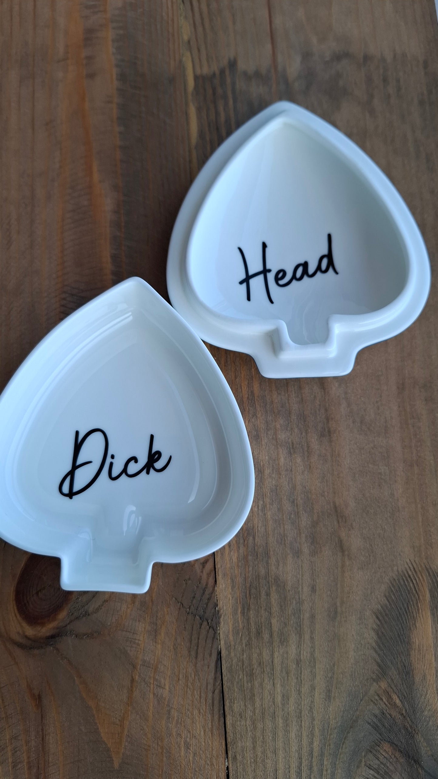 'Dick Head' Upcycled Birdy Spade Shaped Trinket Pot