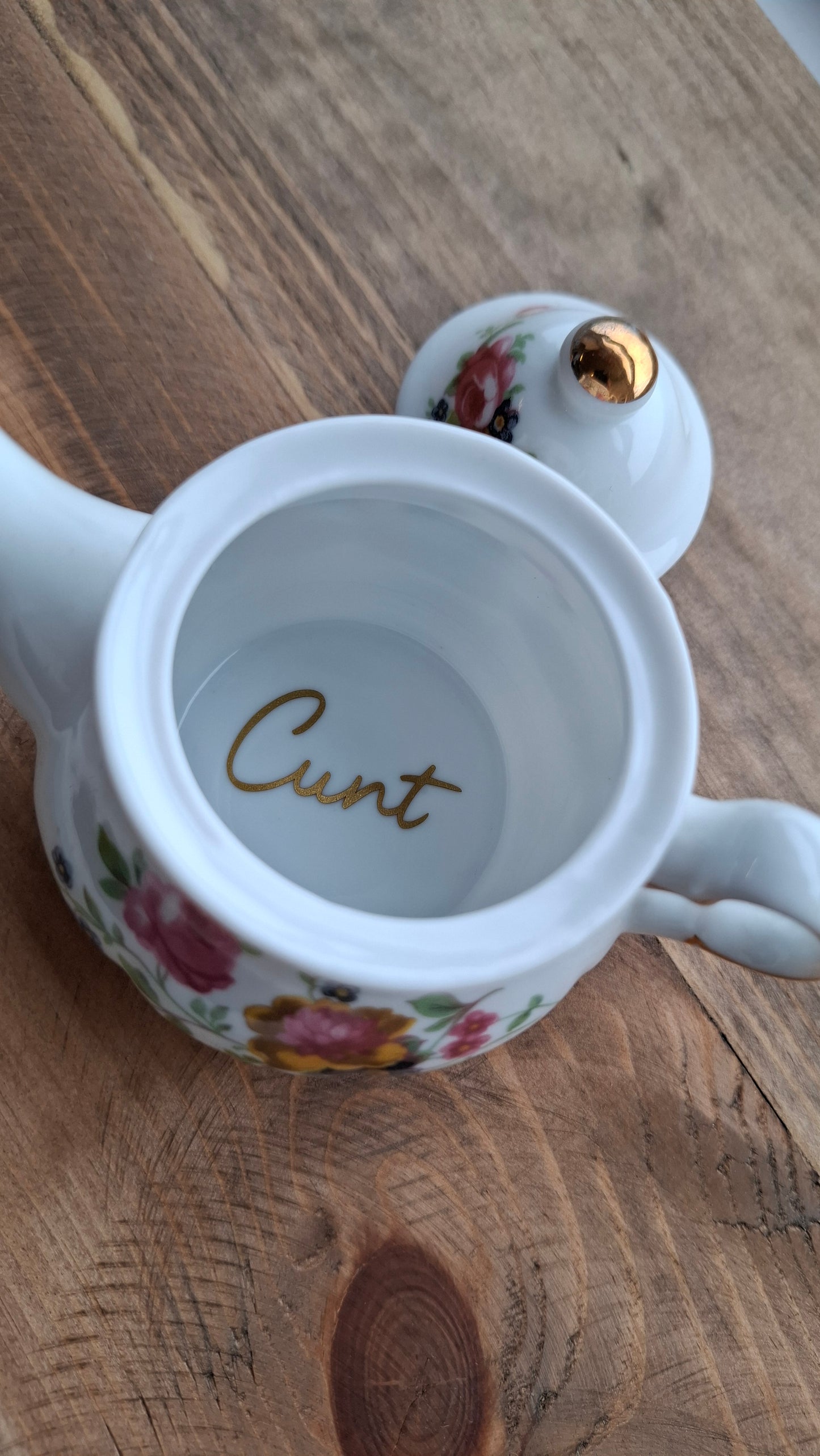 'Cunt' Upcycled Little Cute Teapot Trinket Pot