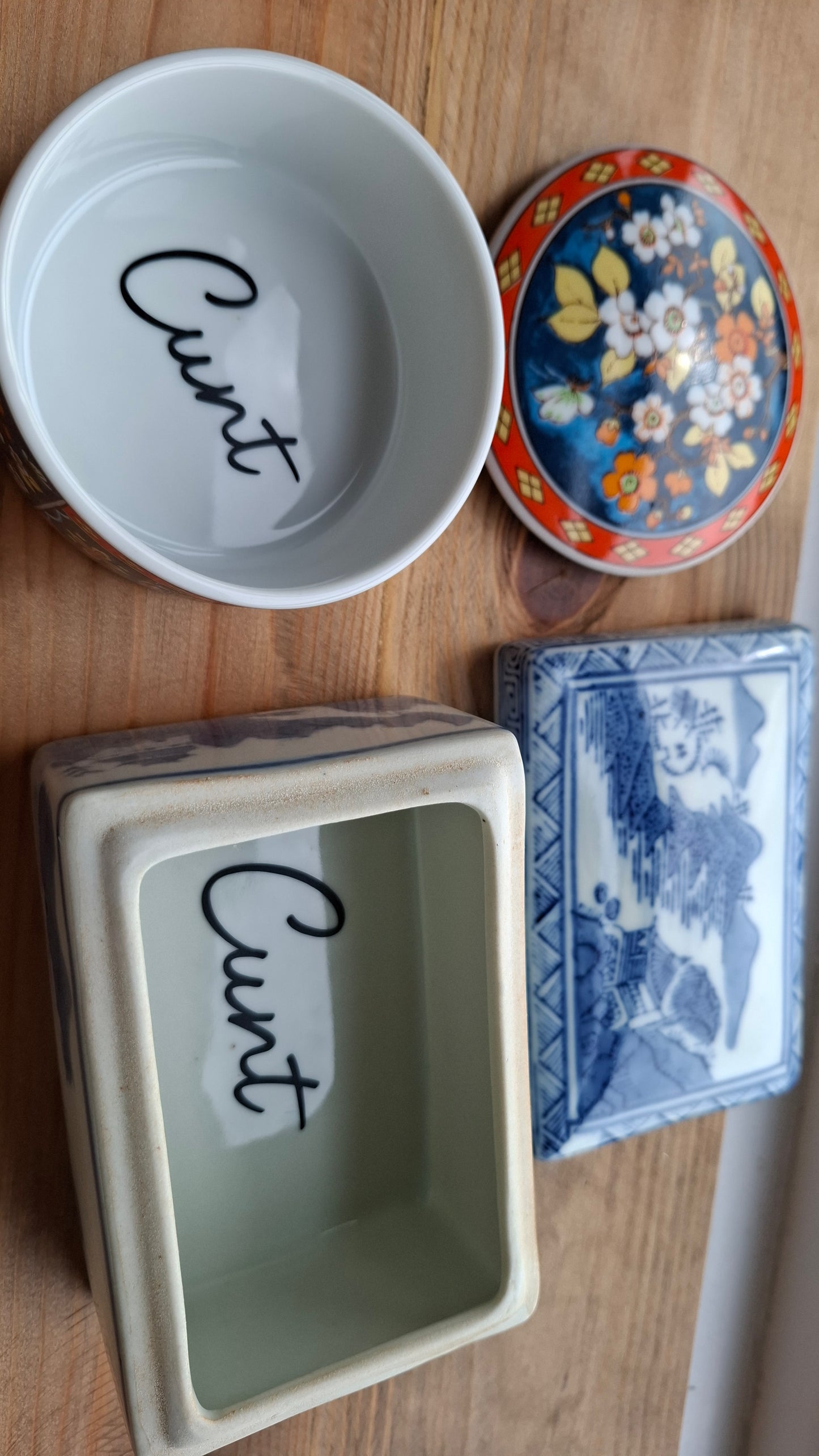 'Cunt' Upcycled Personalised Trinket Pot Bundle