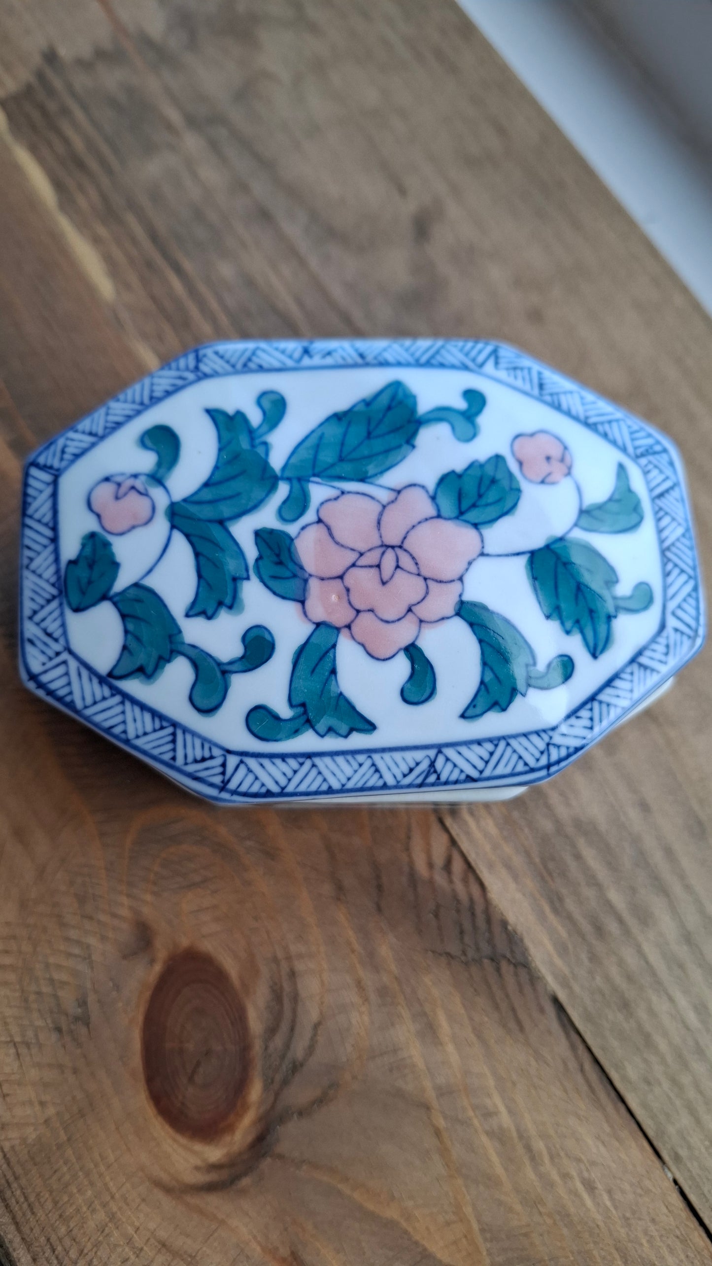 'Queen Cunt' Upcycled Blue/White/Pink Trinket Pot